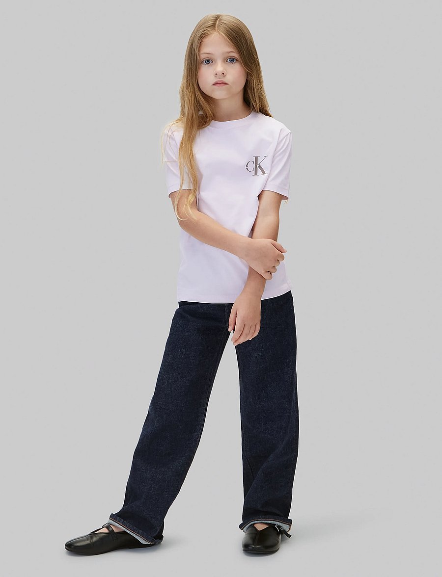 Calvin Klein - SMALL CHEST MONOLOGO SS T-SHIRT - kurzärmelige - orchid ice - 0