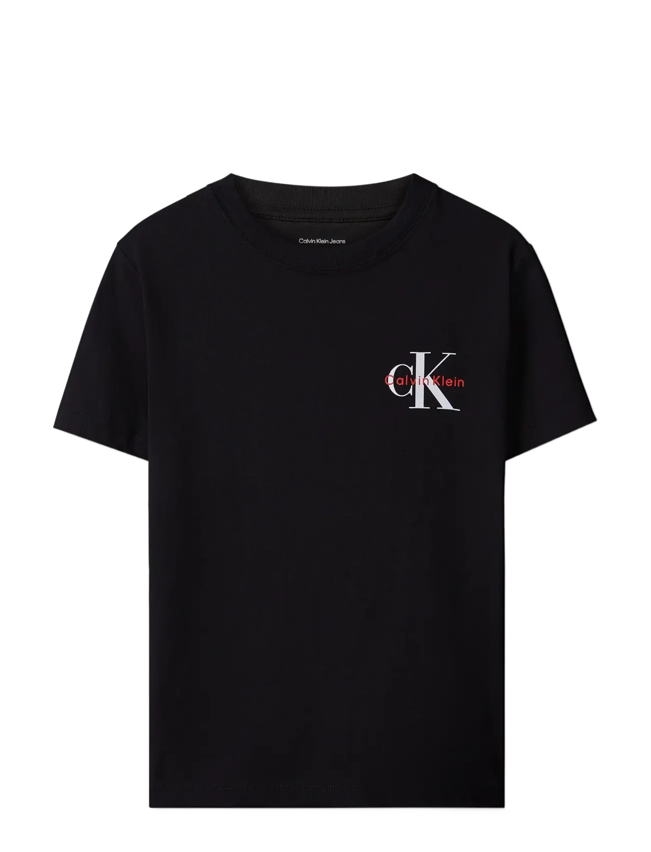 Calvin Klein SMALL CHEST MONOLOGO SS T-SHIRT - Kurzärmelige - PVH BLACK / black