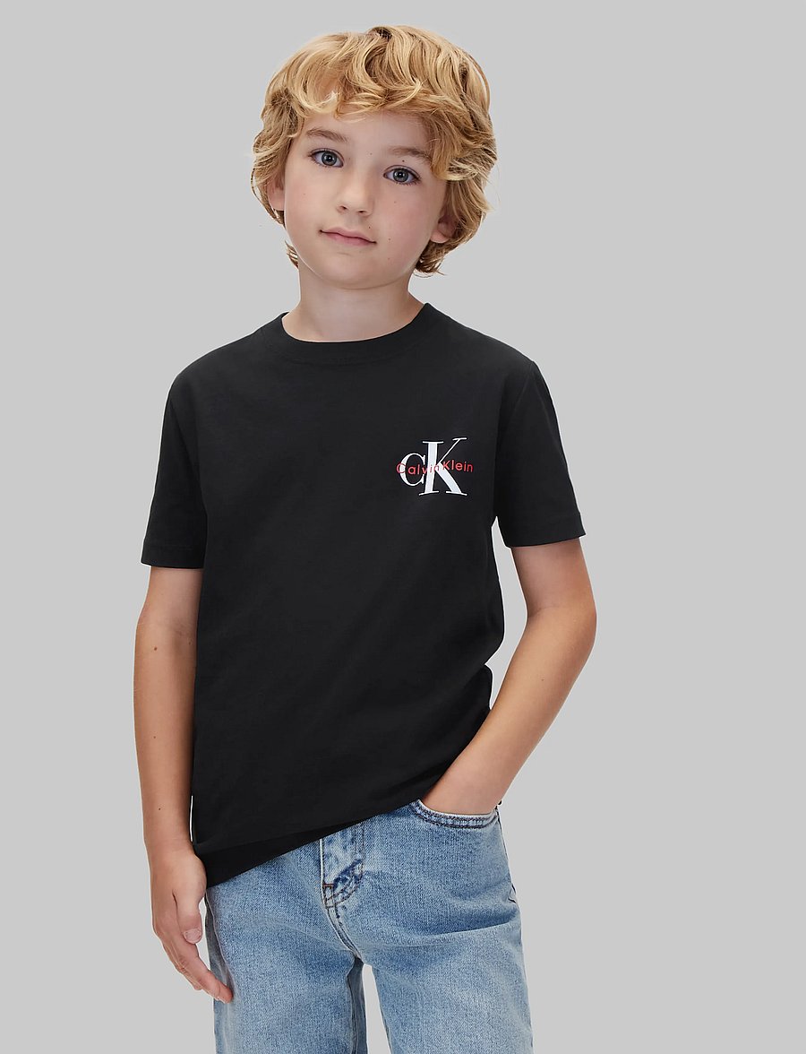 Calvin Klein - SMALL CHEST MONOLOGO SS T-SHIRT - lühikeste varrukatega t-särgid - pvh black - 3