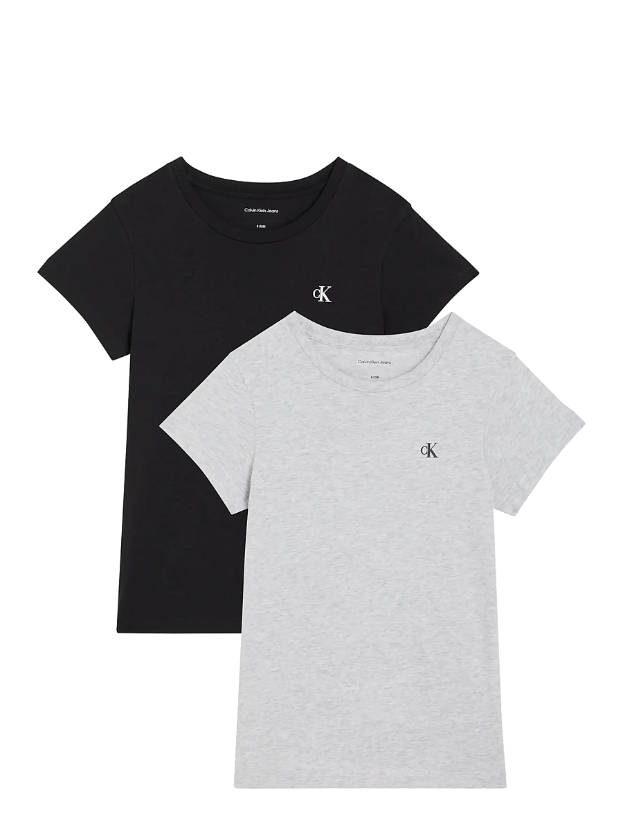 Calvin Klein - 2 PACK SLIM T-SHIRT - kortærmede t-shirts - pvhblack brightwhite - 0