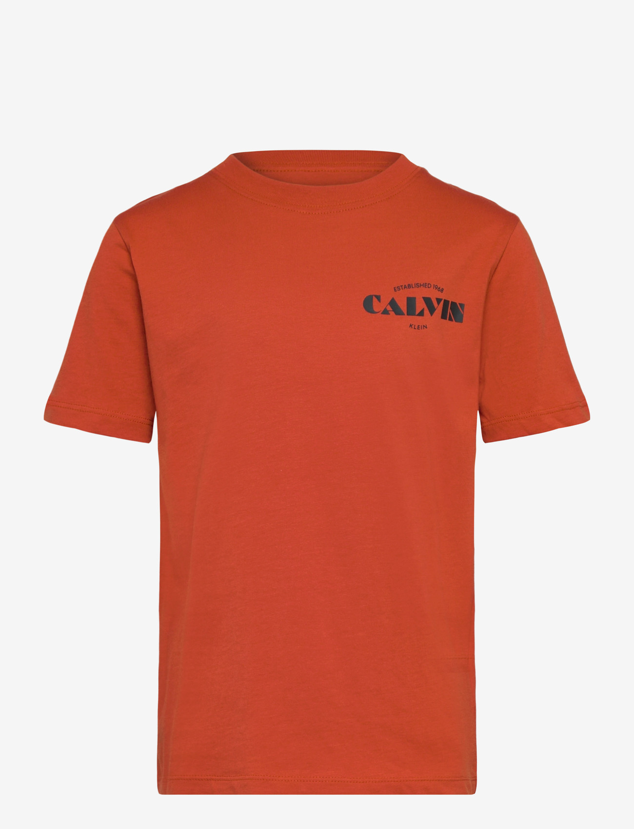Calvin Klein - CALVIN SMALL CHEST PRINT TEE SS - kurzärmelige - orange balloon - 1