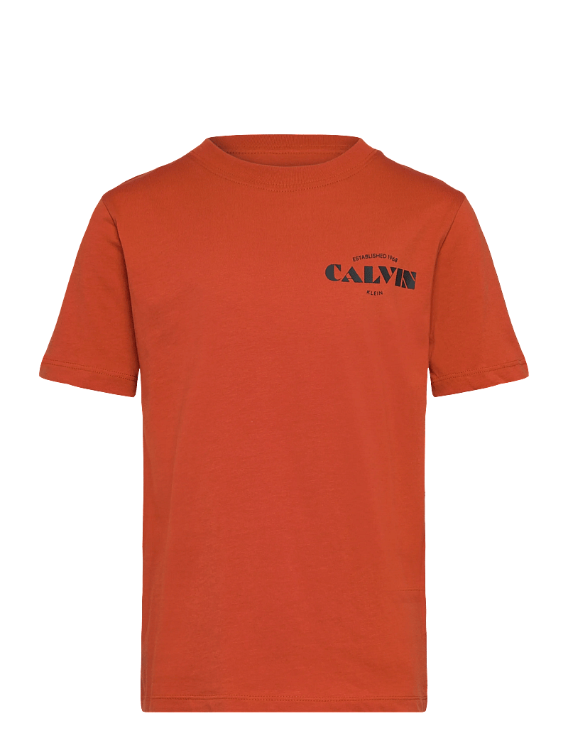 Calvin Klein - CALVIN SMALL CHEST PRINT TEE SS - kurzärmelige - orange balloon - 1
