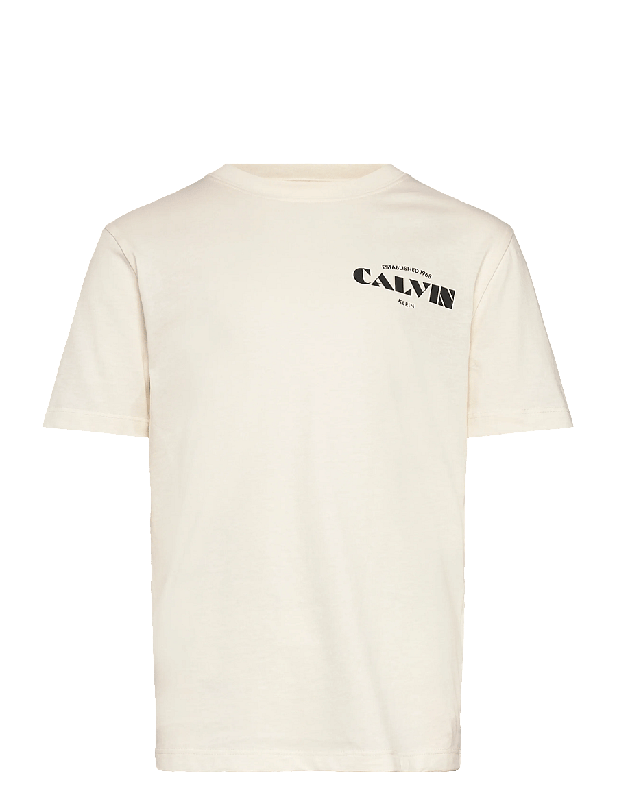 Calvin Klein - CALVIN SMALL CHEST PRINT TEE SS - kortærmede t-shirts - tofu - 0