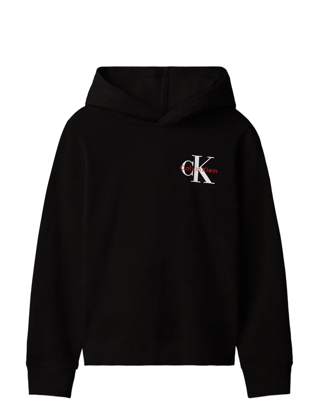Calvin Klein SMALL CHEST MONOLOGO HOODIE - Kapuzenpullover - PVH BLACK / black