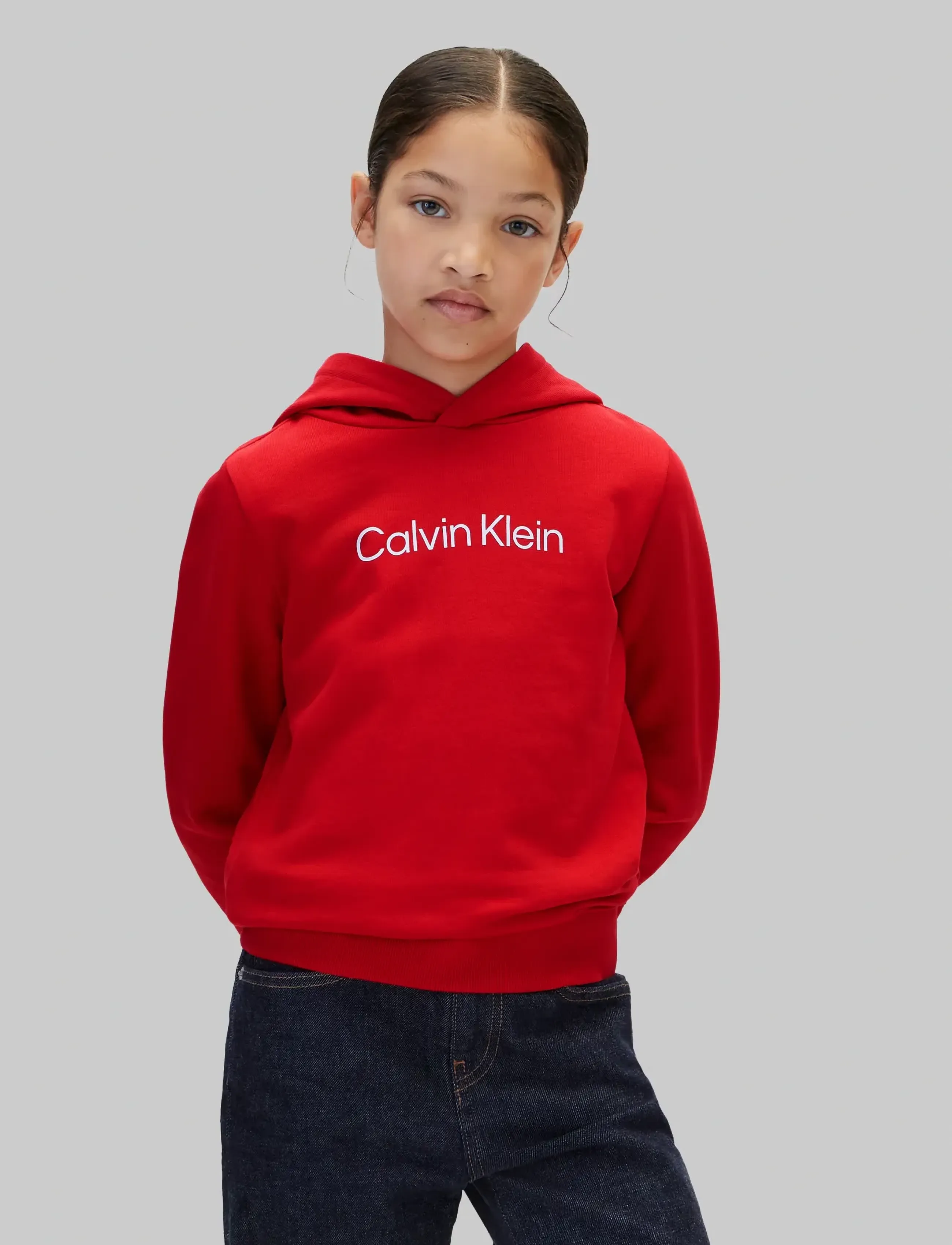 Calvin Klein - INST. LOGO REG. TERRY HOODIE - sügisesed riided - goji berry - 0