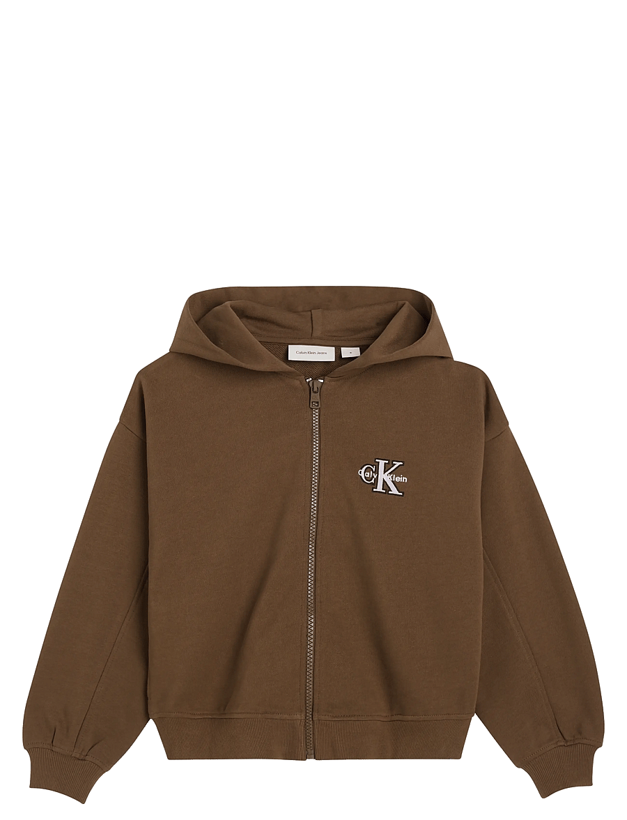 Calvin Klein - TERRY MONOLOGO ZIP UP HOODIE - pulls à capuche - rocky road - 1