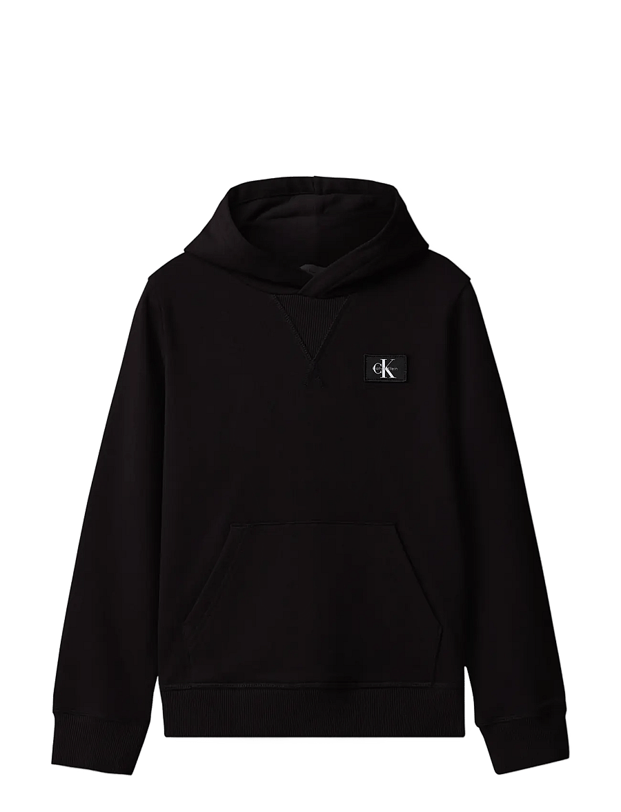 Calvin Klein - TERRY CK WOVEN LABEL HOODIE - kapuutsiga pusad - pvh black - 1