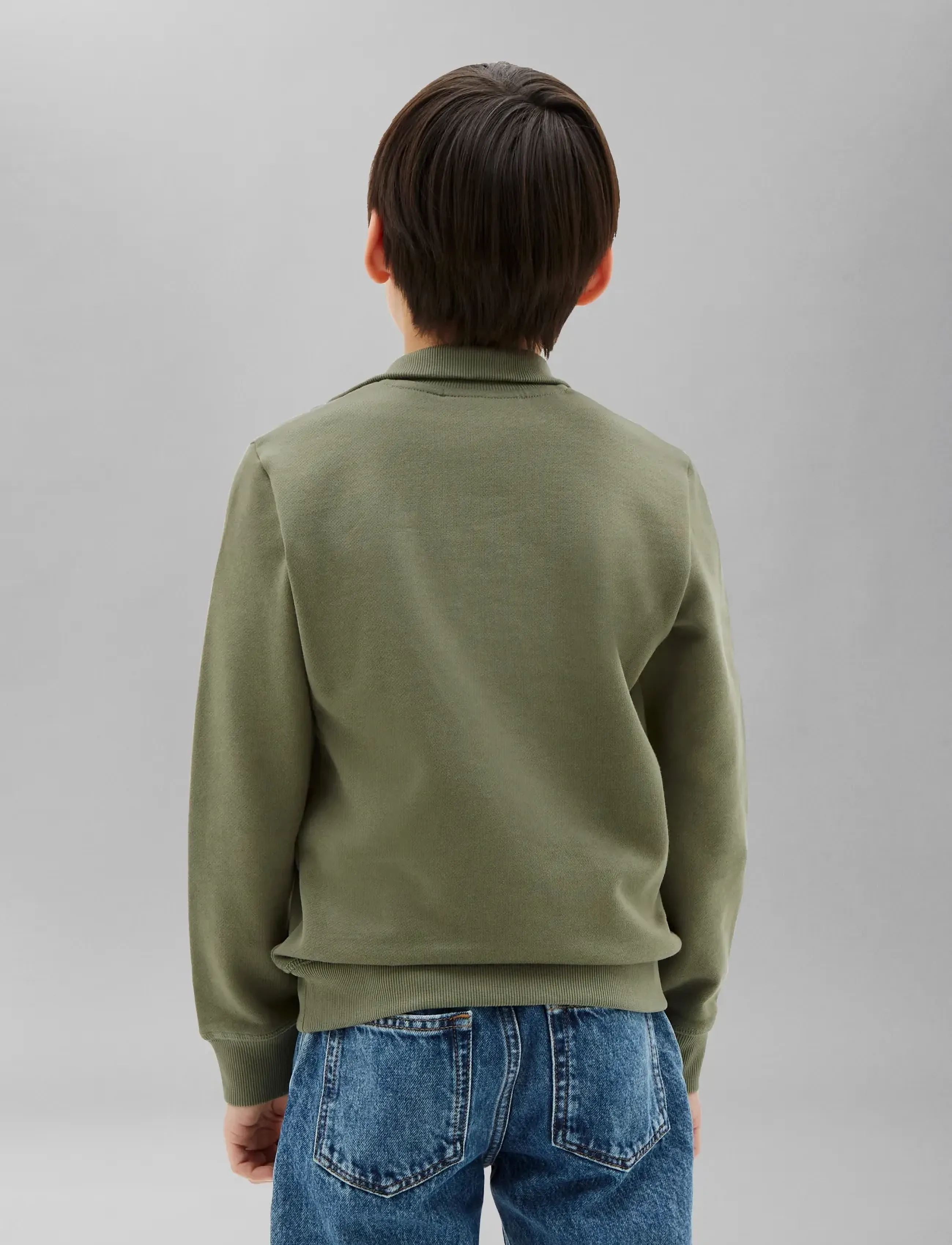 Calvin Klein - TERRY CK WOVEN LABEL HALF ZIP - sweatshirts - dusty olive - 2