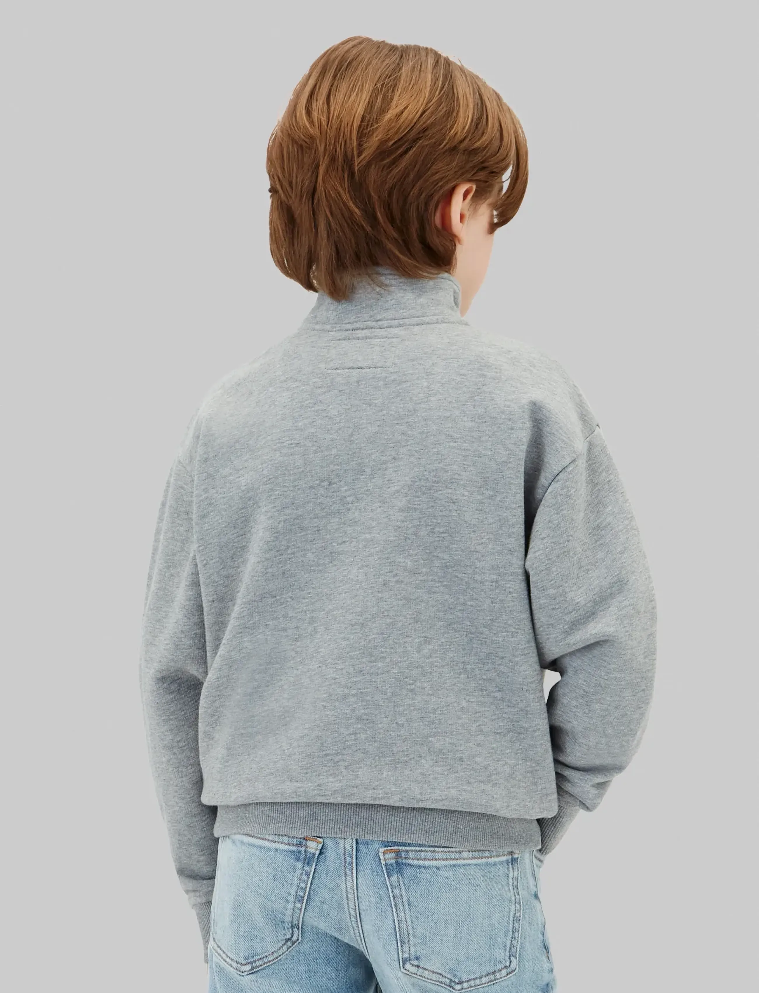 Calvin Klein - TERRY MONOGRAM FLOCK HALF ZIP - džemperiai - medium grey heather - 2