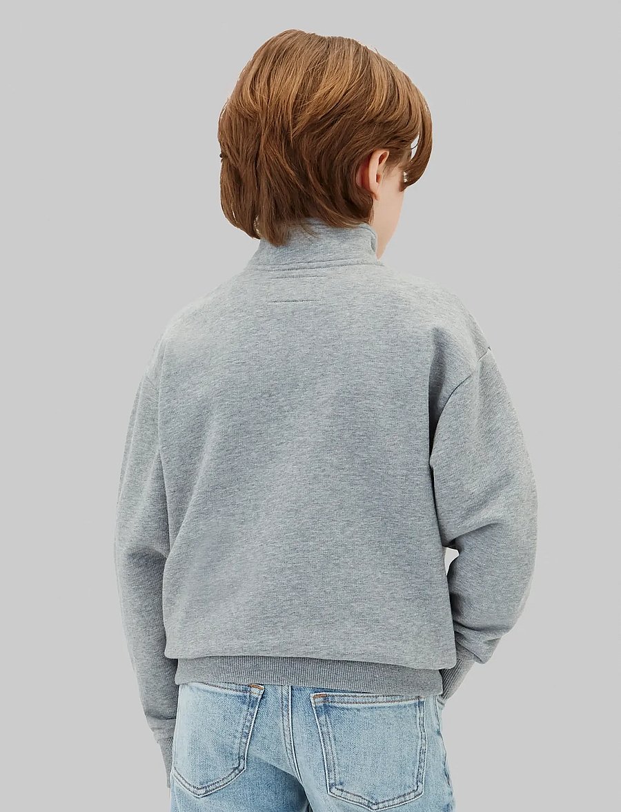 Calvin Klein - TERRY MONOGRAM FLOCK HALF ZIP - džemperiai - medium grey heather - 2