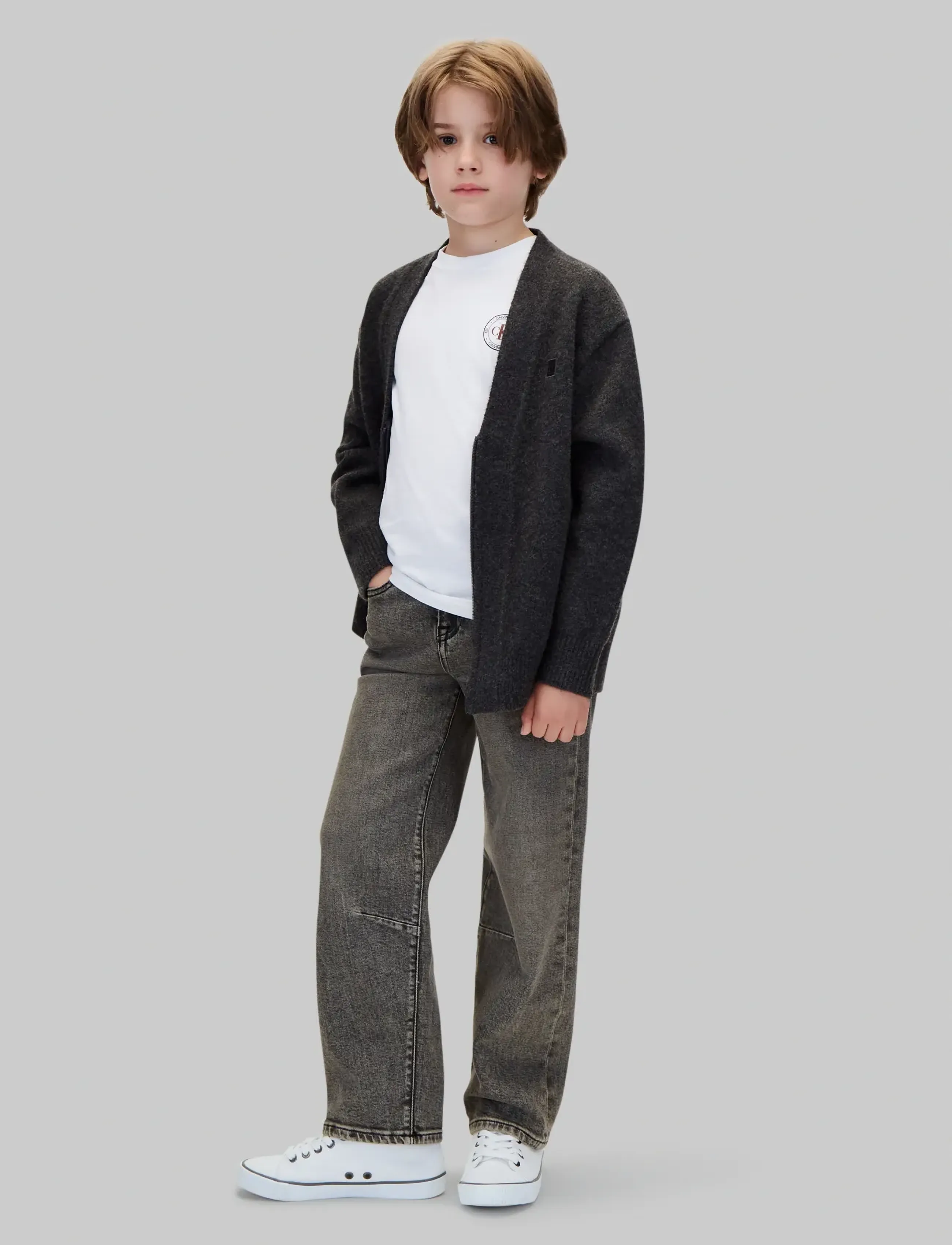 Calvin Klein BARREL ONYX BLACK - Loose jeans - ONYX BLACK / black