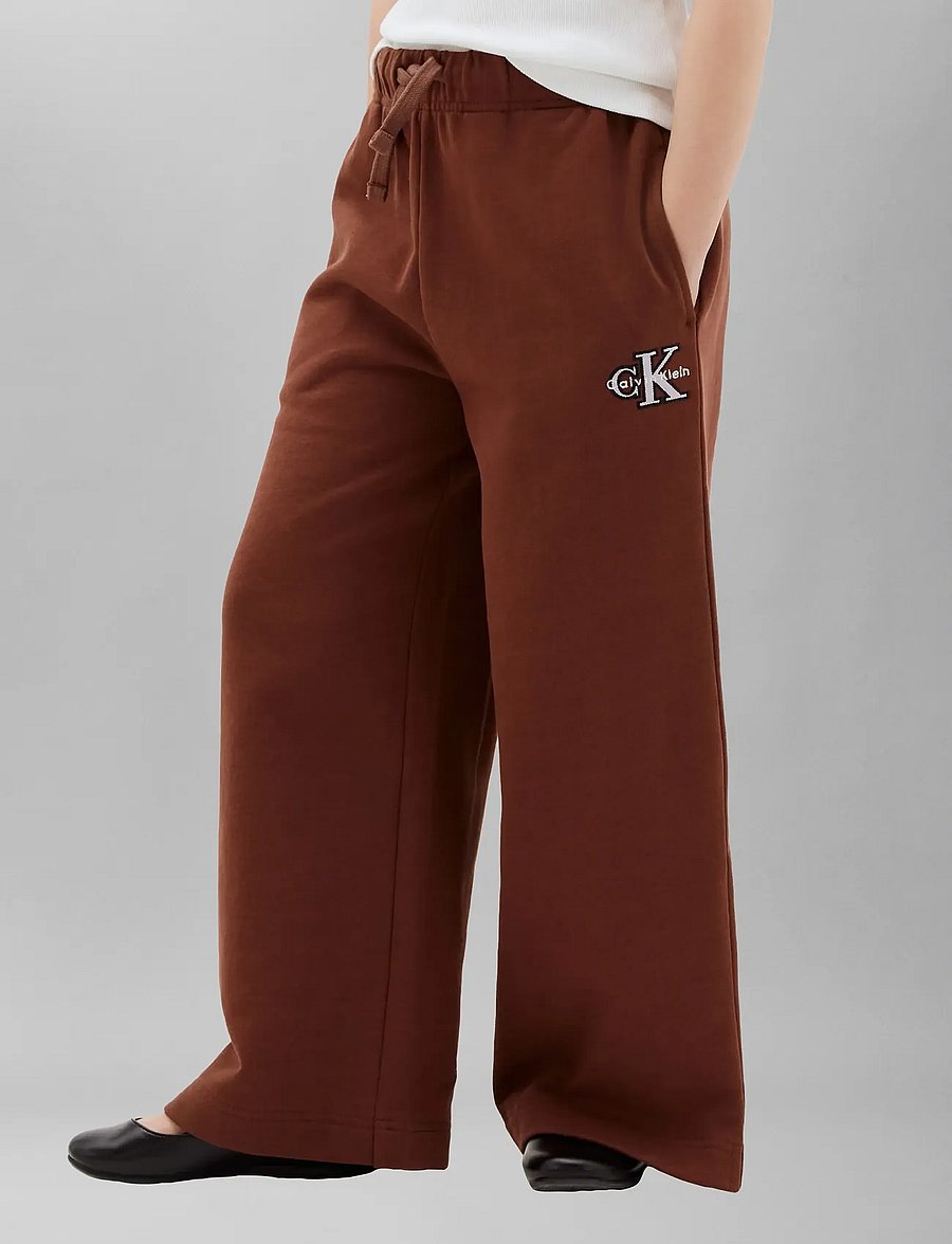 Calvin Klein - MONOLOGO WIDE LEG SWEATPANT - jogginghosen - rocky road - 0