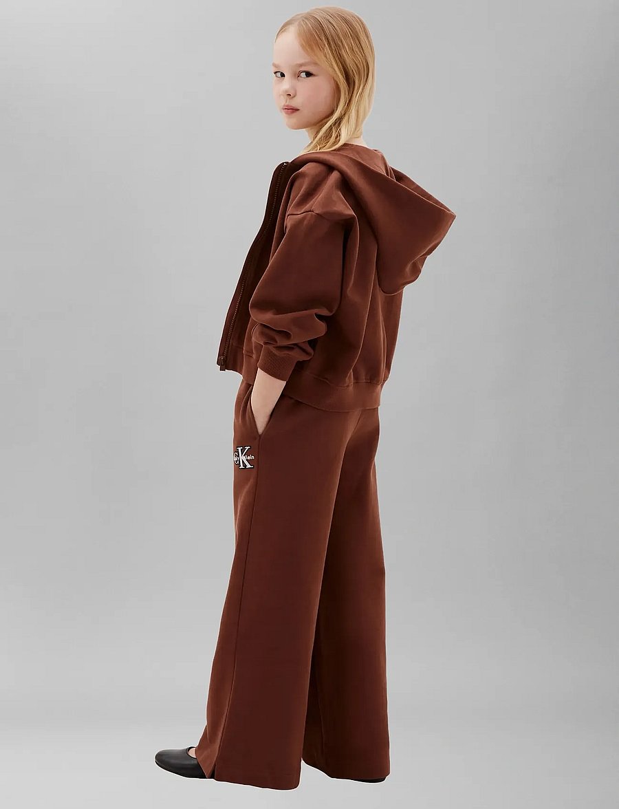 Calvin Klein - MONOLOGO WIDE LEG SWEATPANT - jogginghosen - rocky road - 2