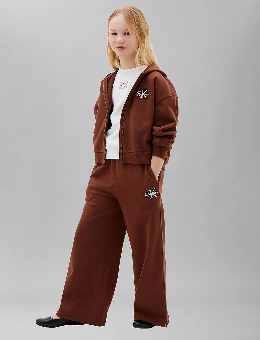 Calvin Klein - MONOLOGO WIDE LEG SWEATPANT - jogginghosen - rocky road - 3
