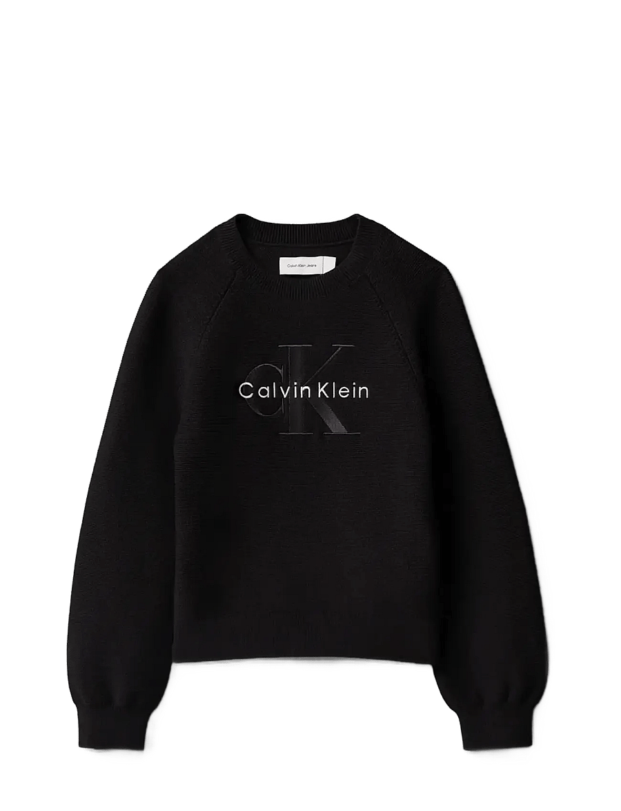 Calvin Klein - MONOLOGO FASHION CN SWEATER - pvh black - 1