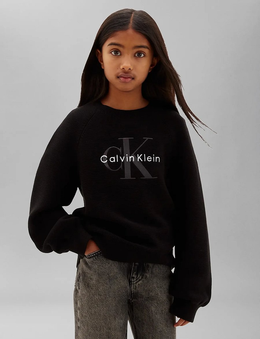 Calvin Klein - MONOLOGO FASHION CN SWEATER - pvh black - 0