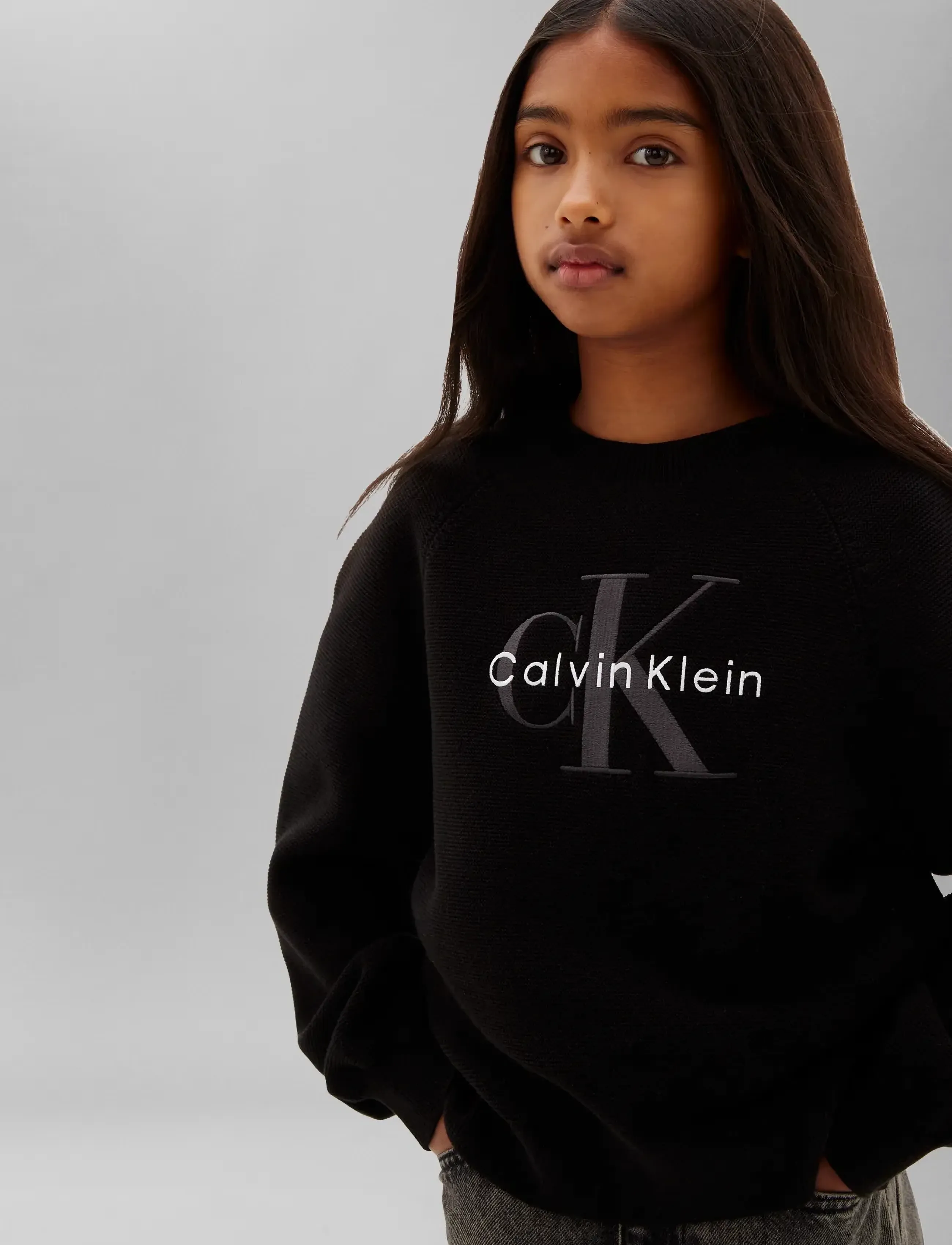 Calvin Klein - MONOLOGO FASHION CN SWEATER - pvh black - 3