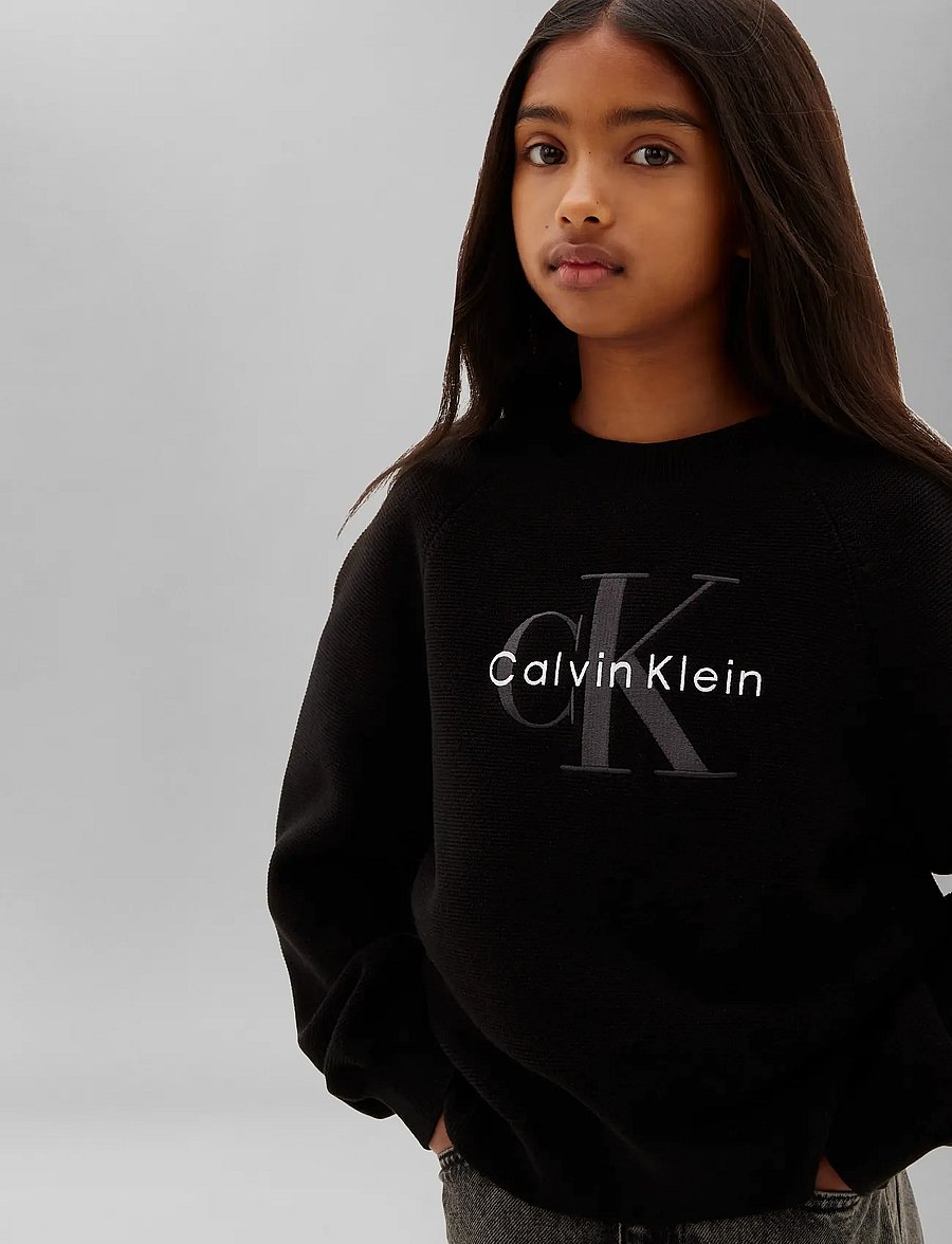 Calvin Klein - MONOLOGO FASHION CN SWEATER - pvh black - 3