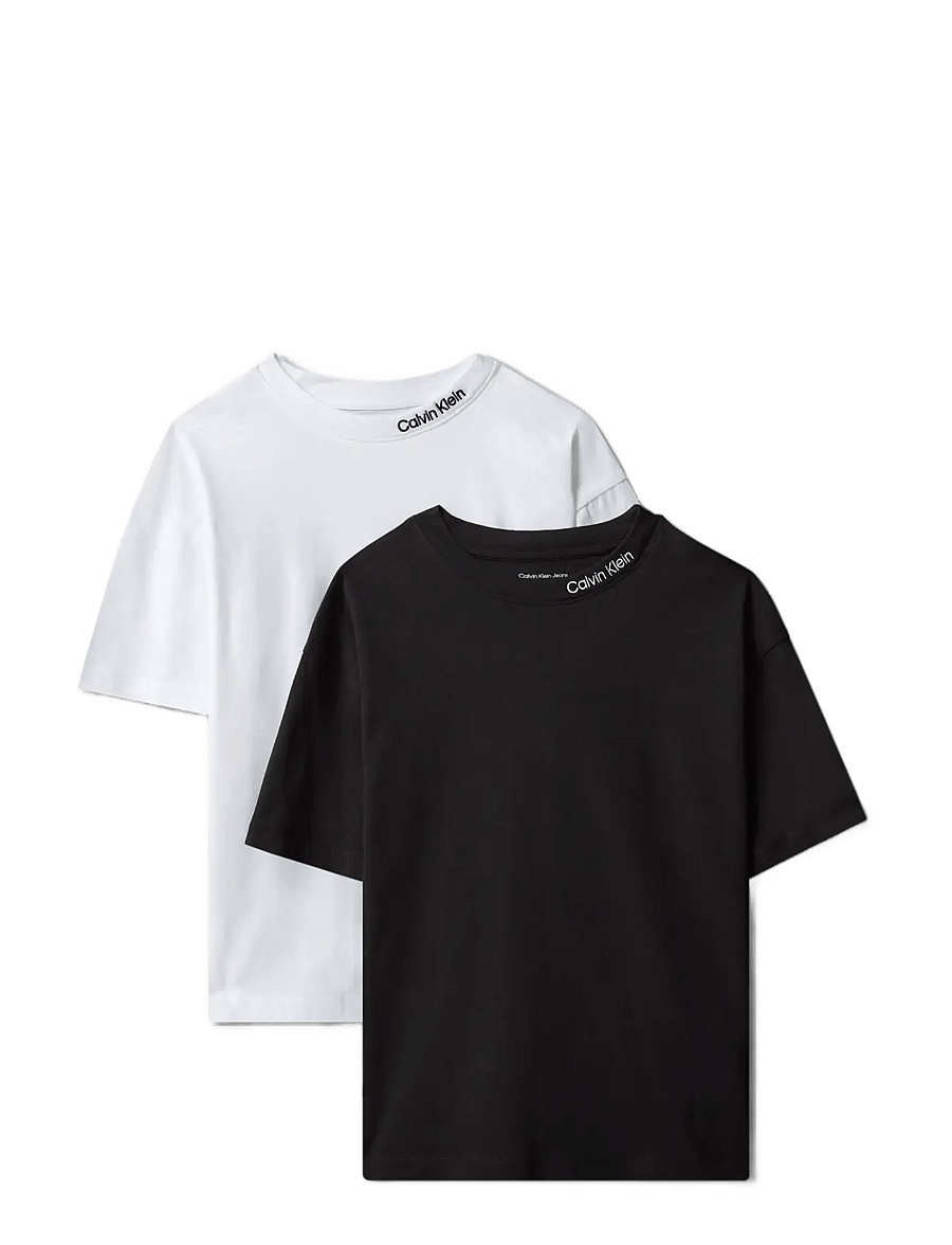 Calvin Klein - 2-PACK EMBRO LOGO T-SHIRT SS - kurzärmelige - black white - 1