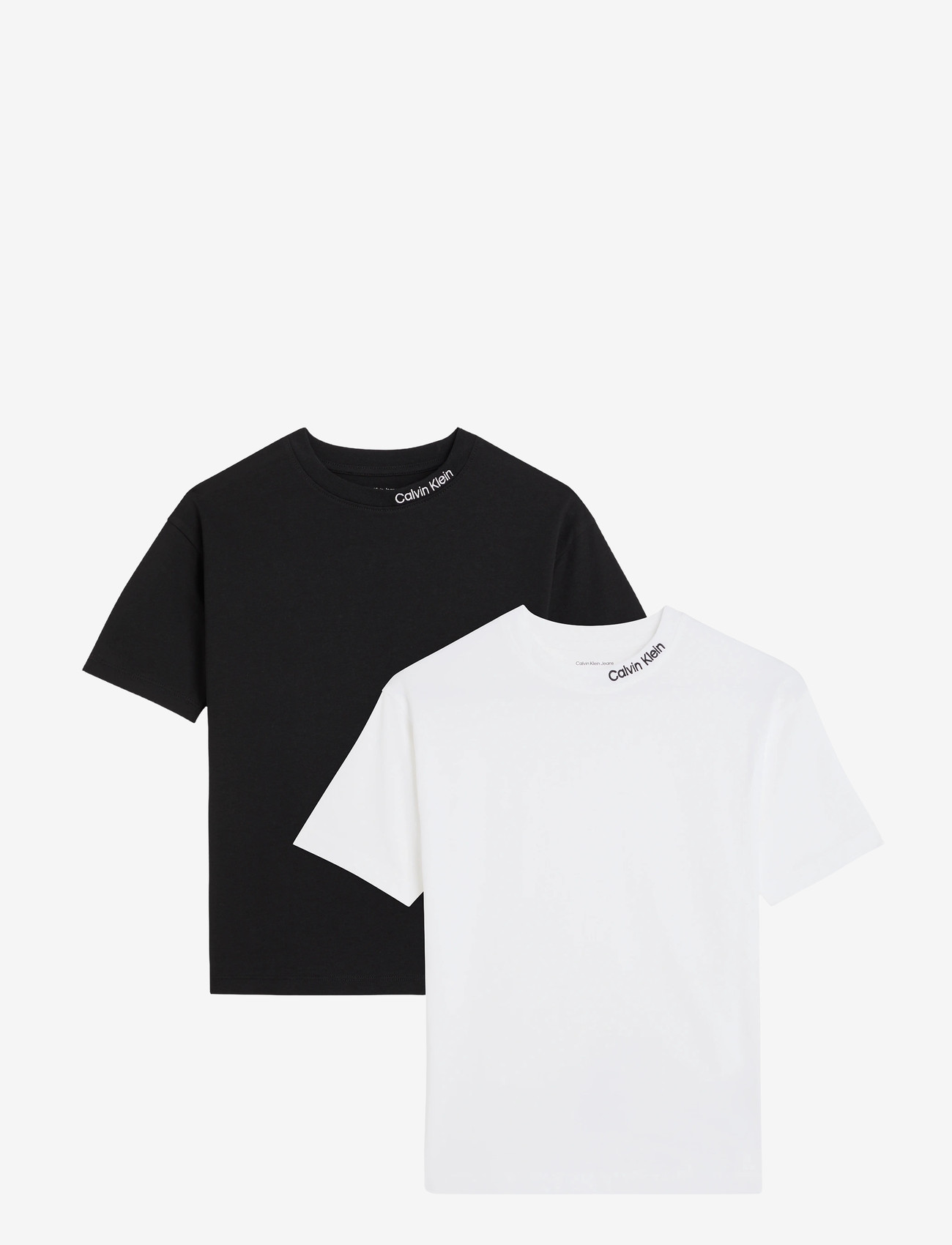 Calvin Klein - 2 PACK EMBRO LOGO SS TEE - kortærmede t-shirts - brightwhite pvhblack - 1