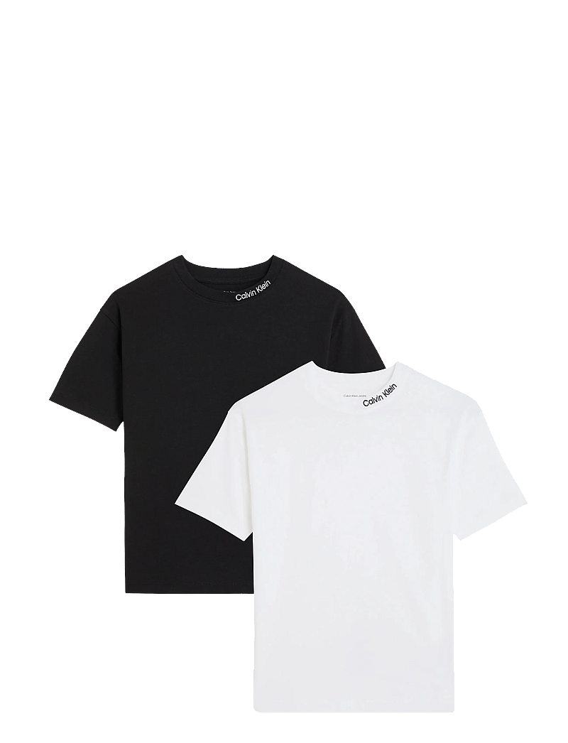 Calvin Klein - 2 PACK EMBRO LOGO SS TEE - kortærmede t-shirts - brightwhite pvhblack - 1