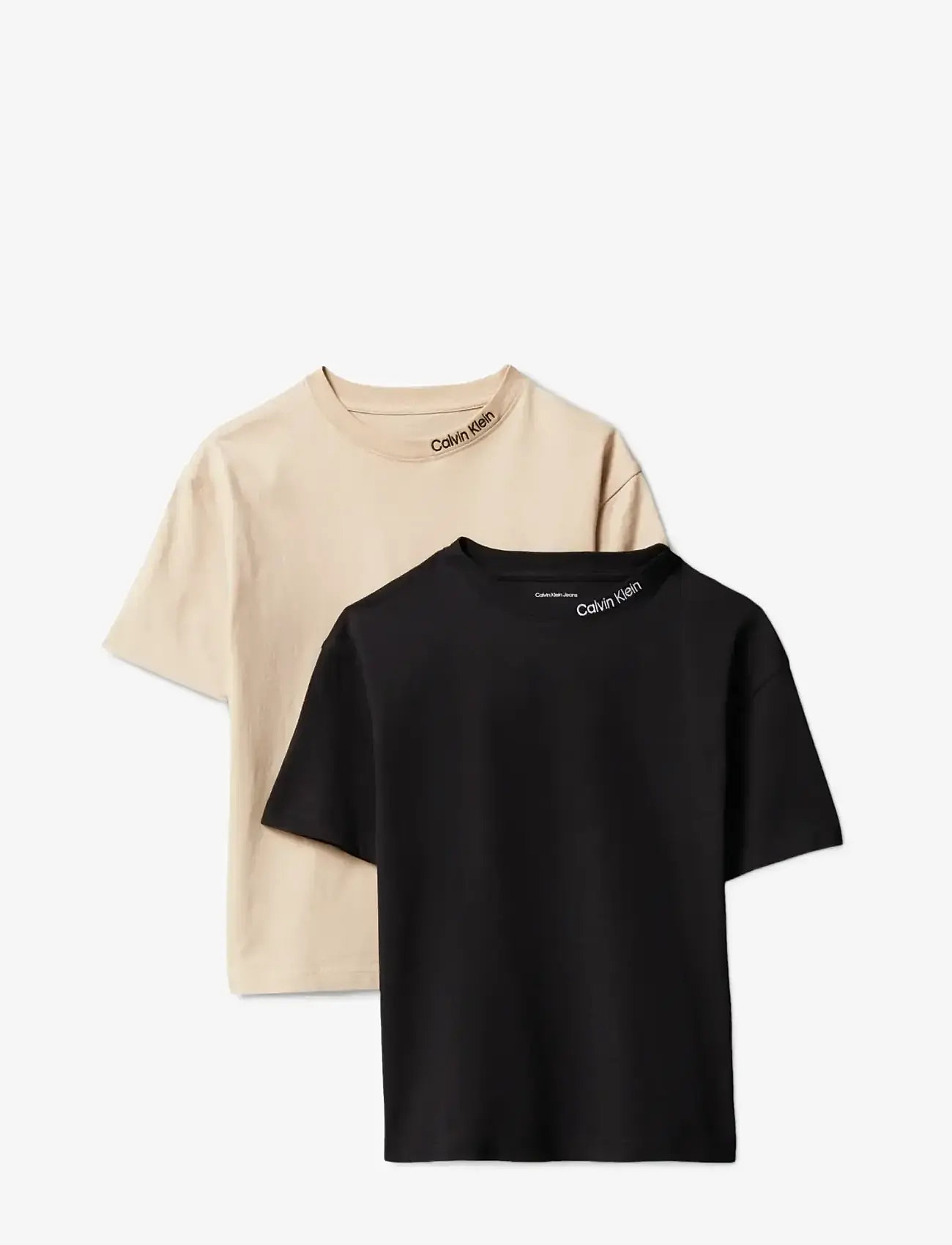 Calvin Klein - 2 PACK EMBRO LOGO SS TEE - lühikeste varrukatega t-särgid - humus pvhblack - 1