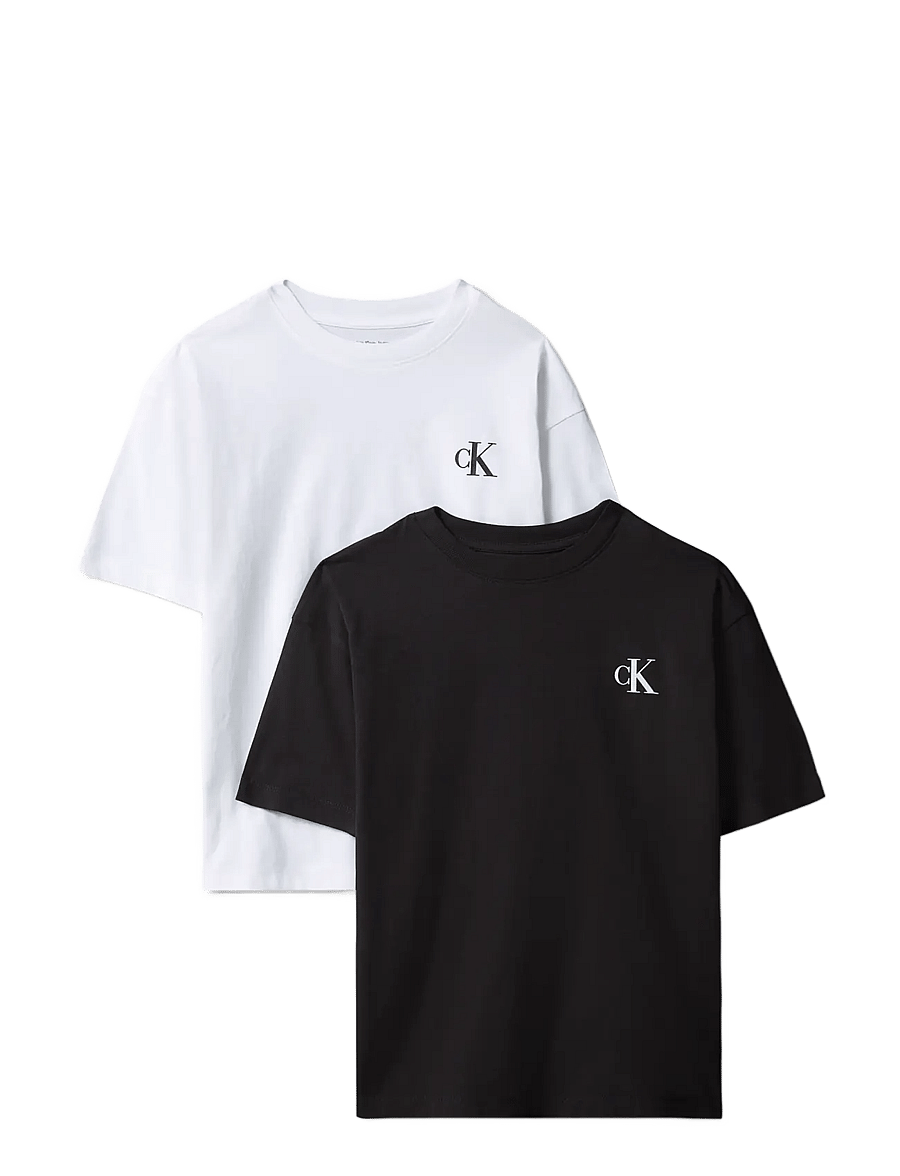 Calvin Klein - 2-PACK MONOGRAM T-SHIRT SS - short-sleeved t-shirts - black white - 1