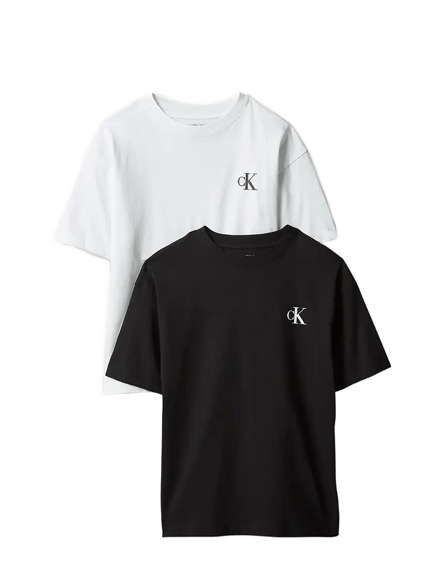 Calvin Klein - 2-PACK MONOGRAM T-SHIRT SS - kurzärmelige - brightwhite pvhblack - 1