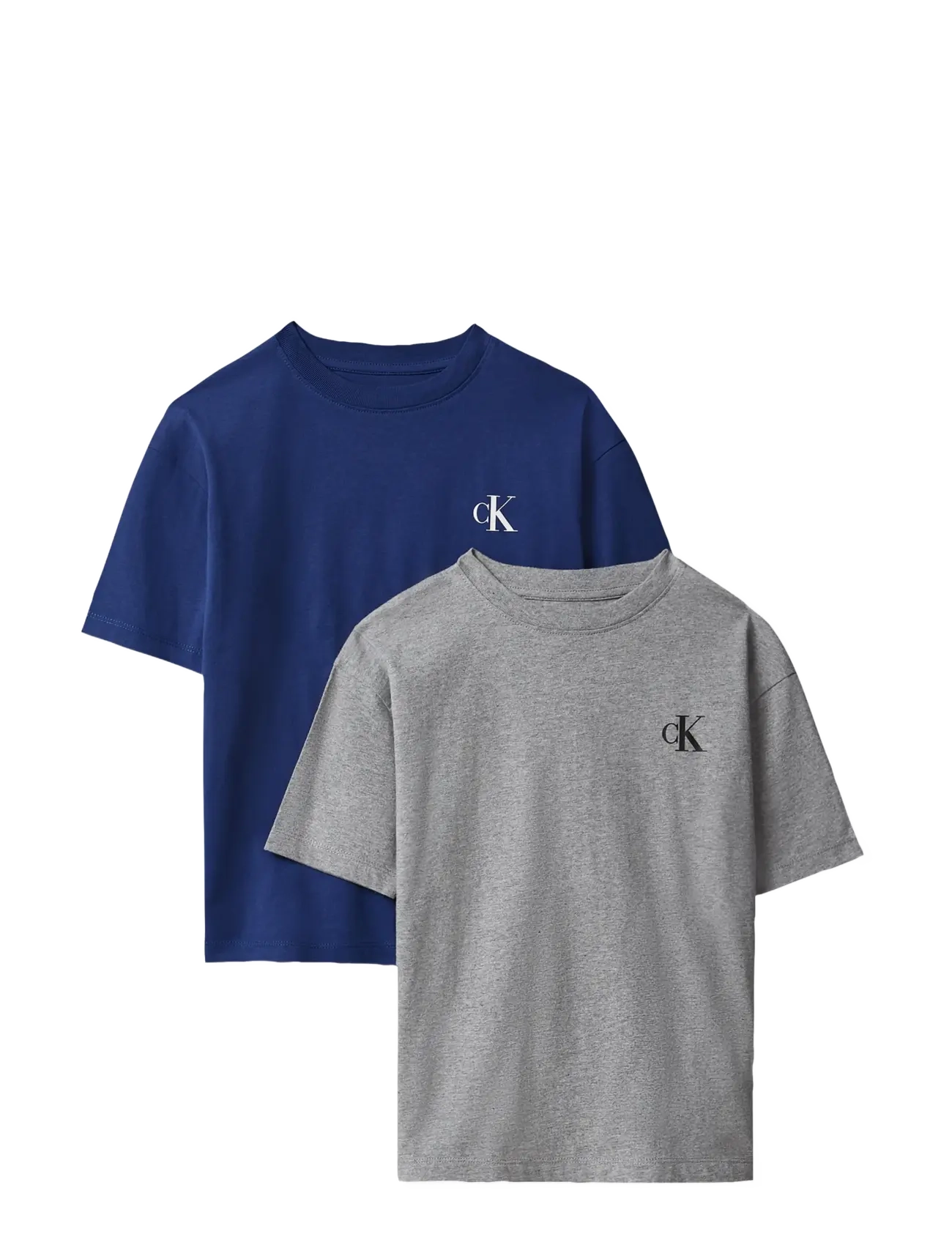 Calvin Klein 2-PACK MONOGRAM T-SHIRT SS - Kortärmade t-shirts - GRYHTR   ESTATEBLUE / grey