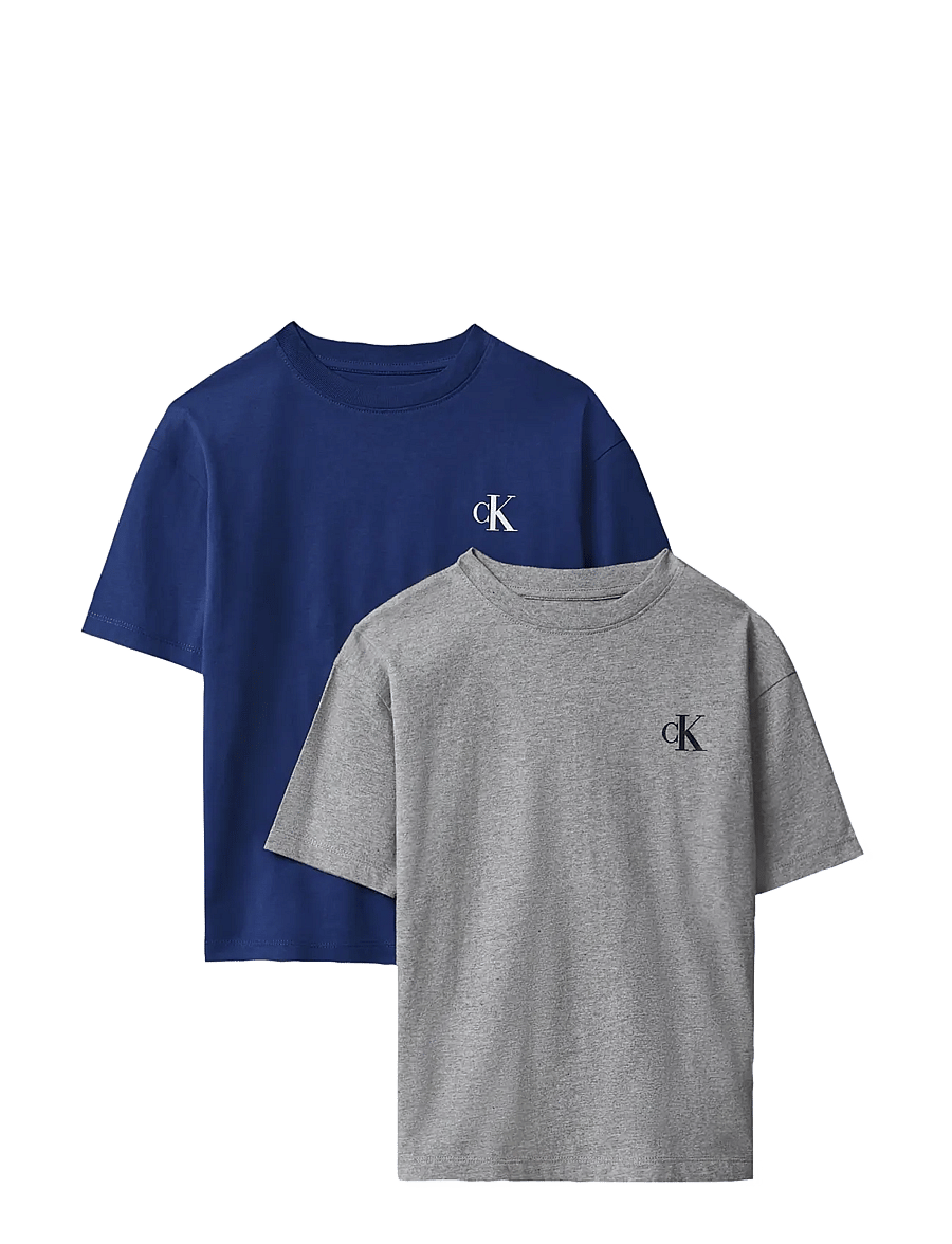 Calvin Klein - 2-PACK MONOGRAM T-SHIRT SS - short-sleeved t-shirts - gryhtr estateblue - 1