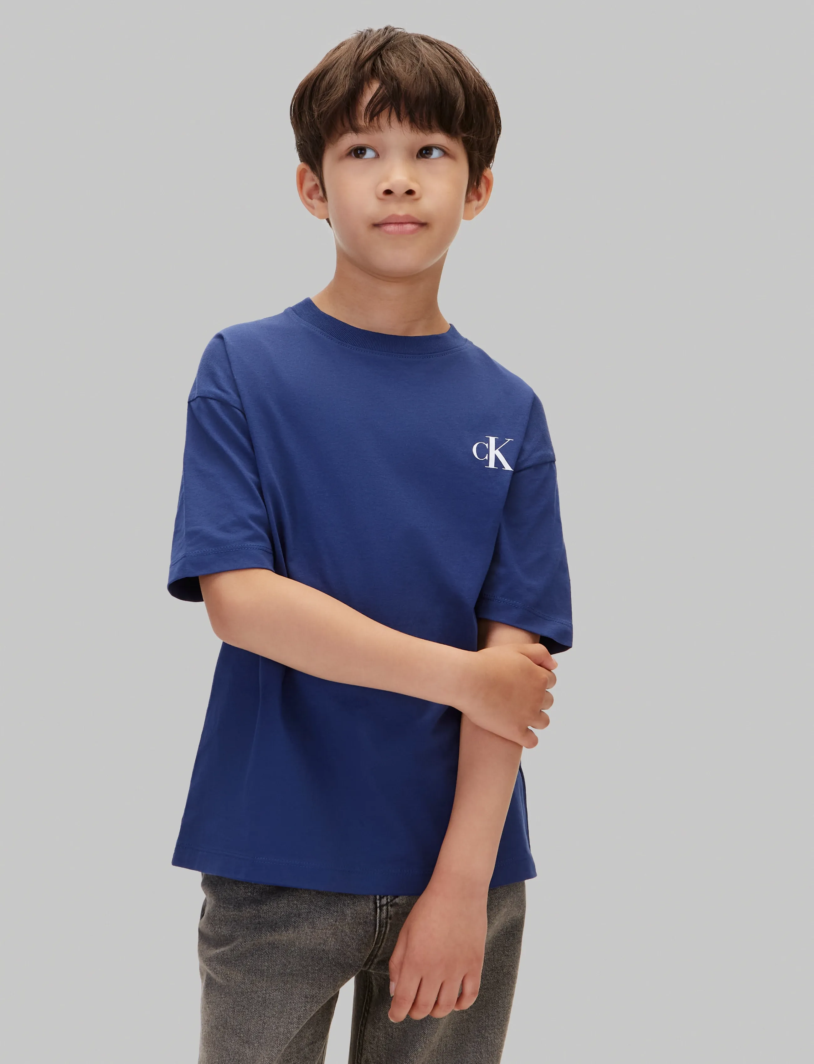 Calvin Klein - 2-PACK MONOGRAM T-SHIRT SS - kortärmade t-shirts - gryhtr   estateblue - 4