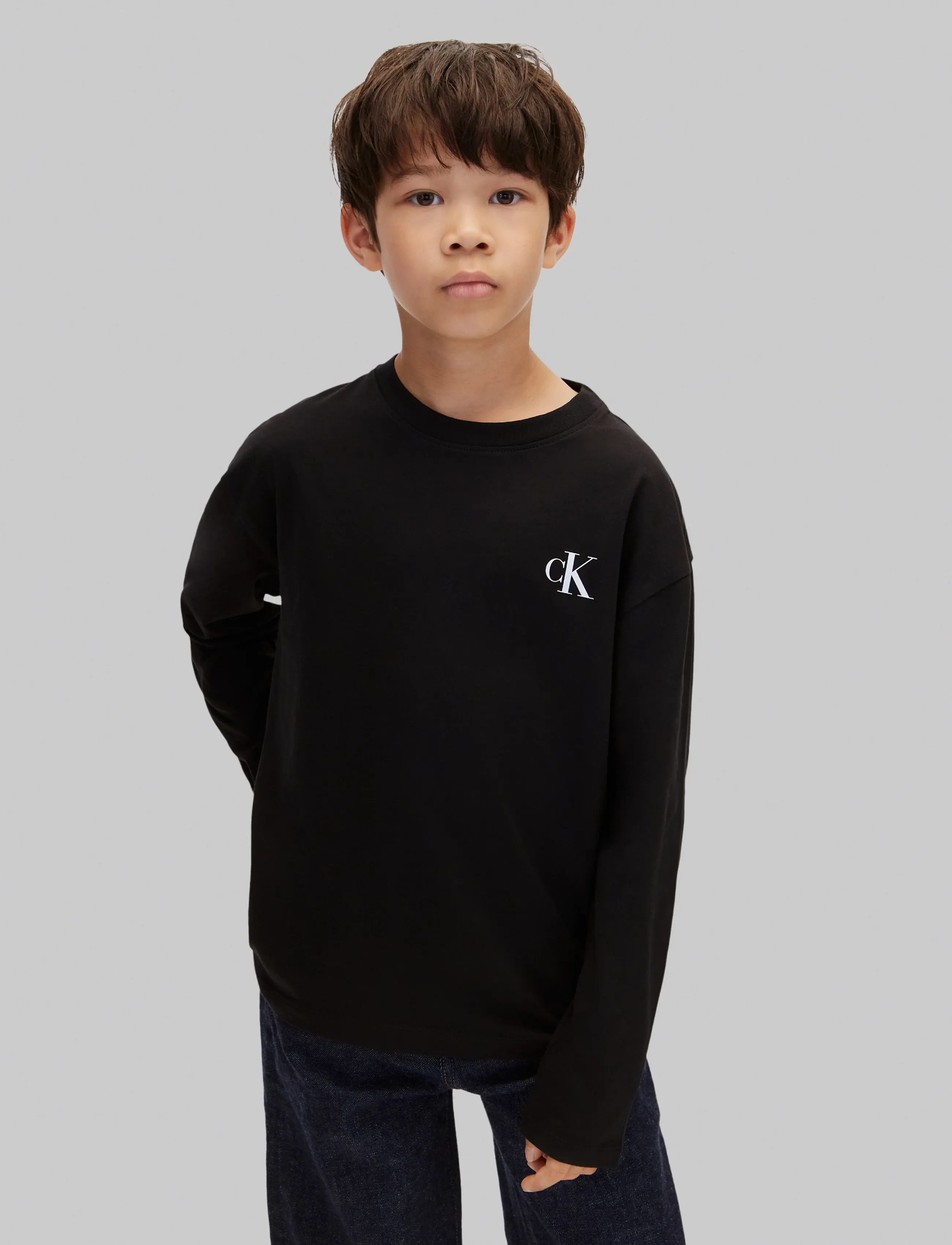 Calvin Klein 2-PACK MONOGRAM T-SHIRT LS - Calvin Klein - BLACK   WHITE / black