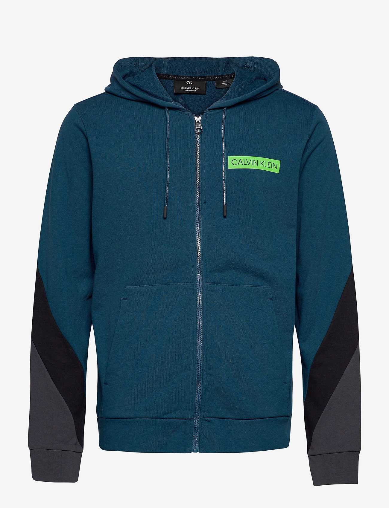 Calvin Klein Performance - FULL ZIP HOODED JACKET - majolica blue/ck black/gunmetal/gre - 0