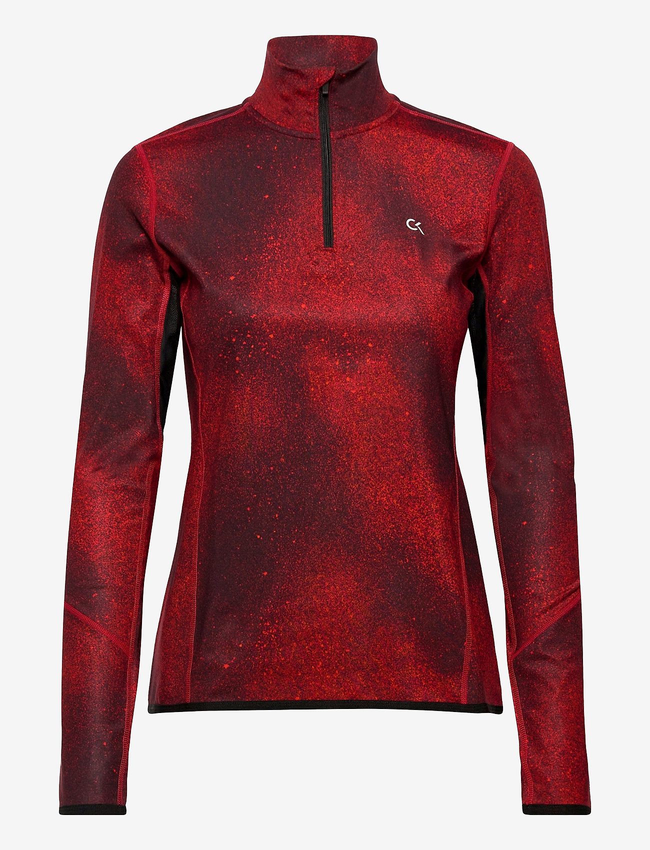 Calvin Klein Performance - LONG SLEEVE 1/2 ZIP TOP - ck black/flashing red - 0