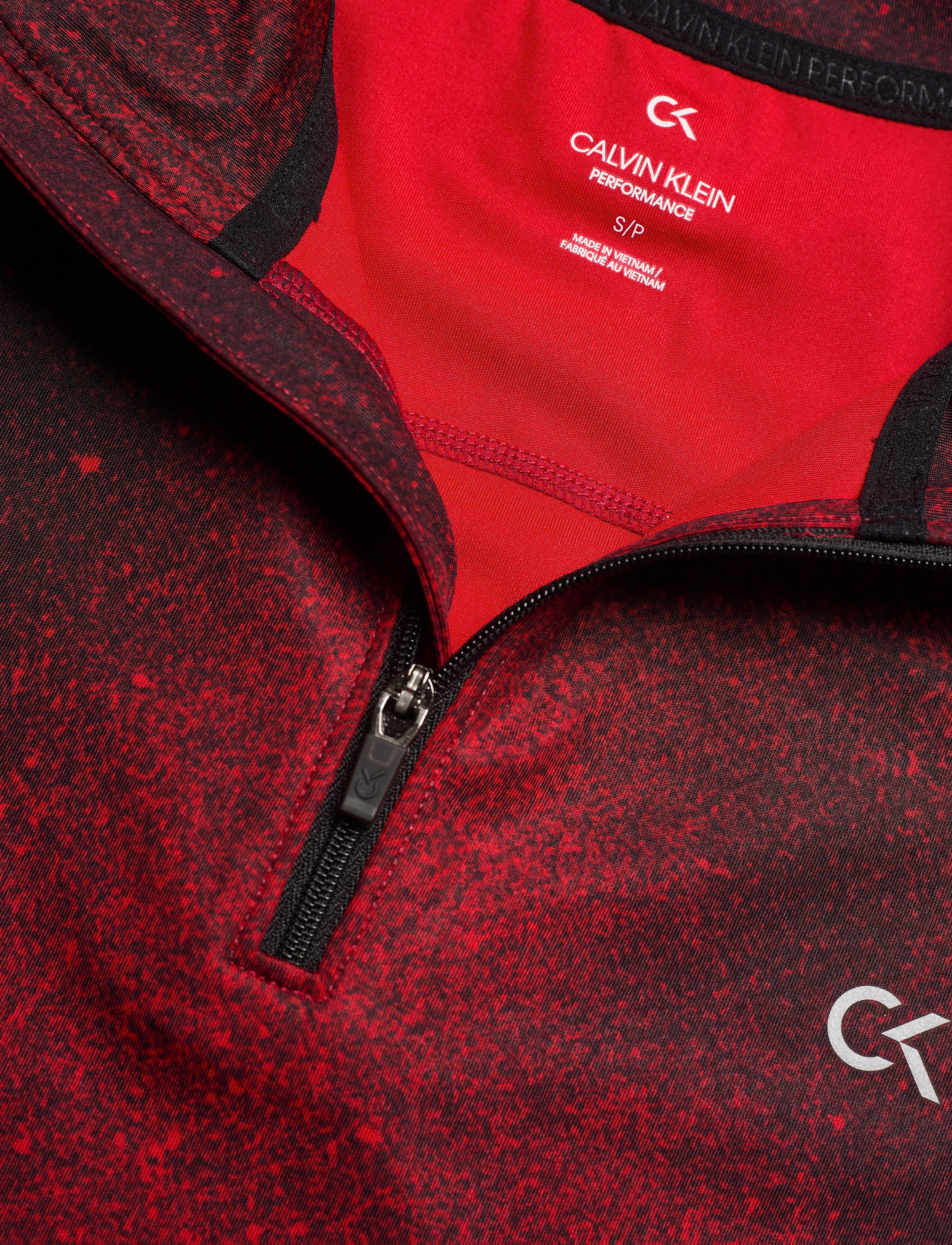 Calvin Klein Performance - LONG SLEEVE 1/2 ZIP TOP - ck black/flashing red - 2