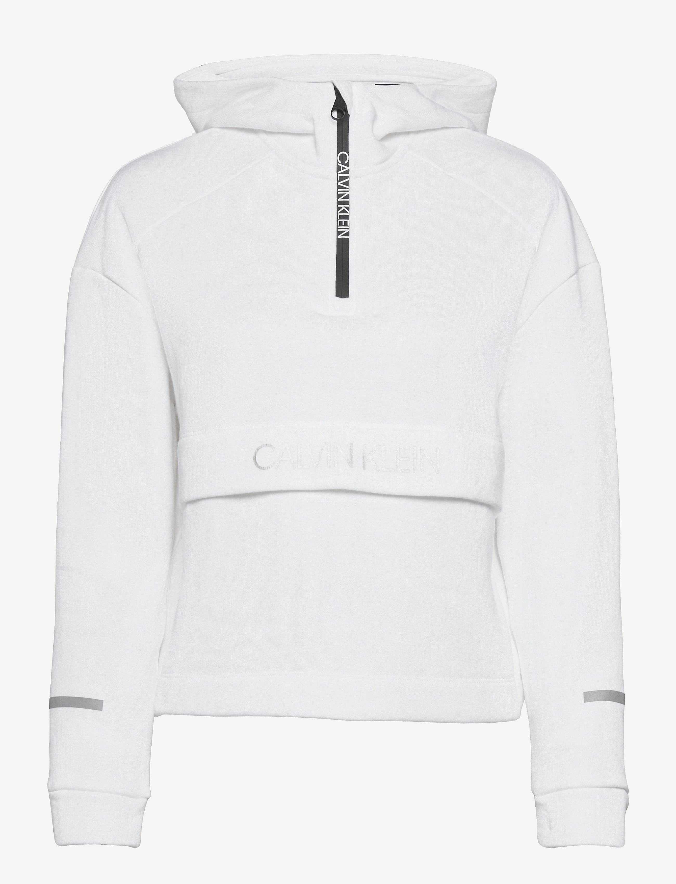Calvin Klein Performance - PW - 1/4 ZIP HOODY - bright white - 0
