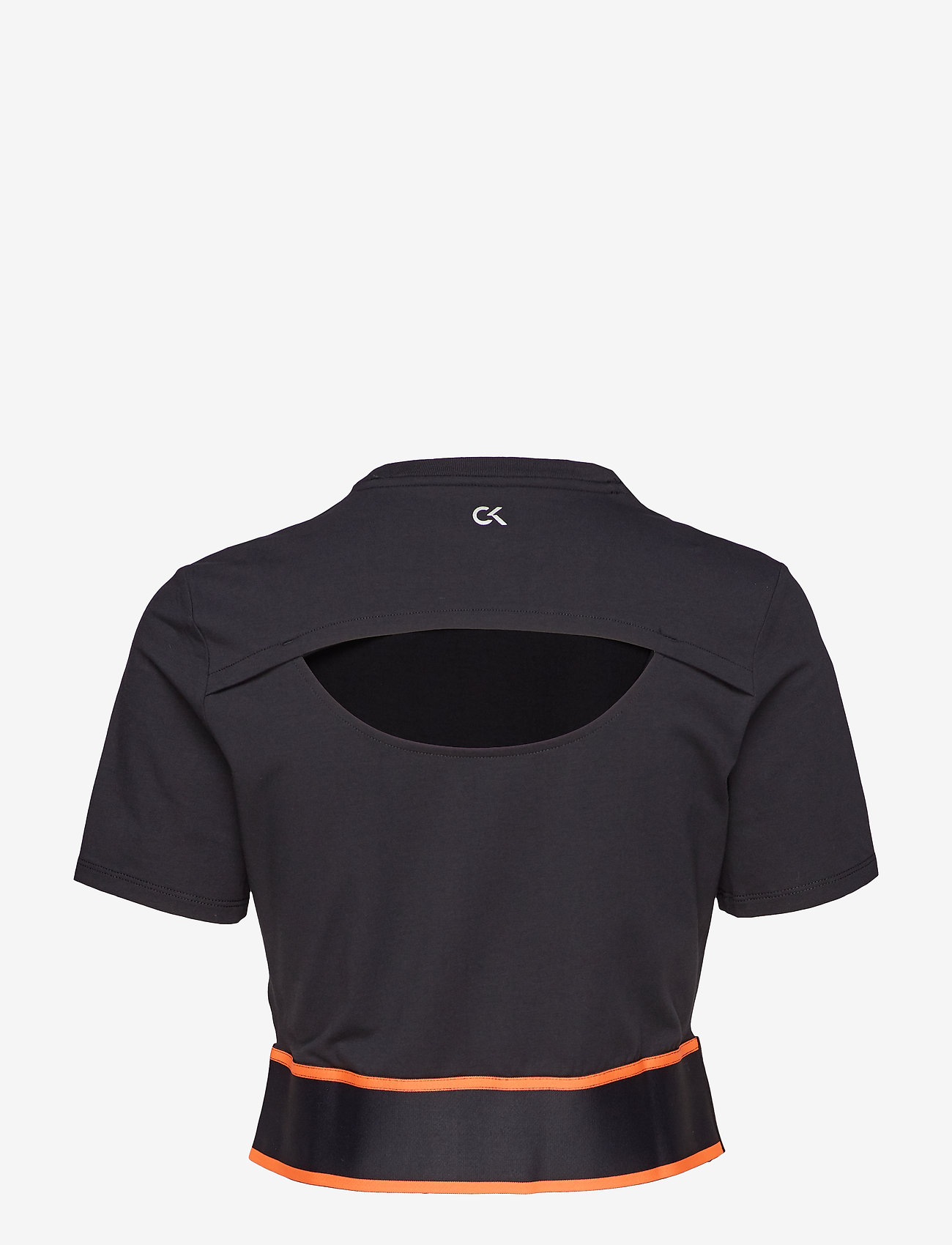 Calvin Klein Performance - CROP SS TEE - ck black/fiery coral - 1