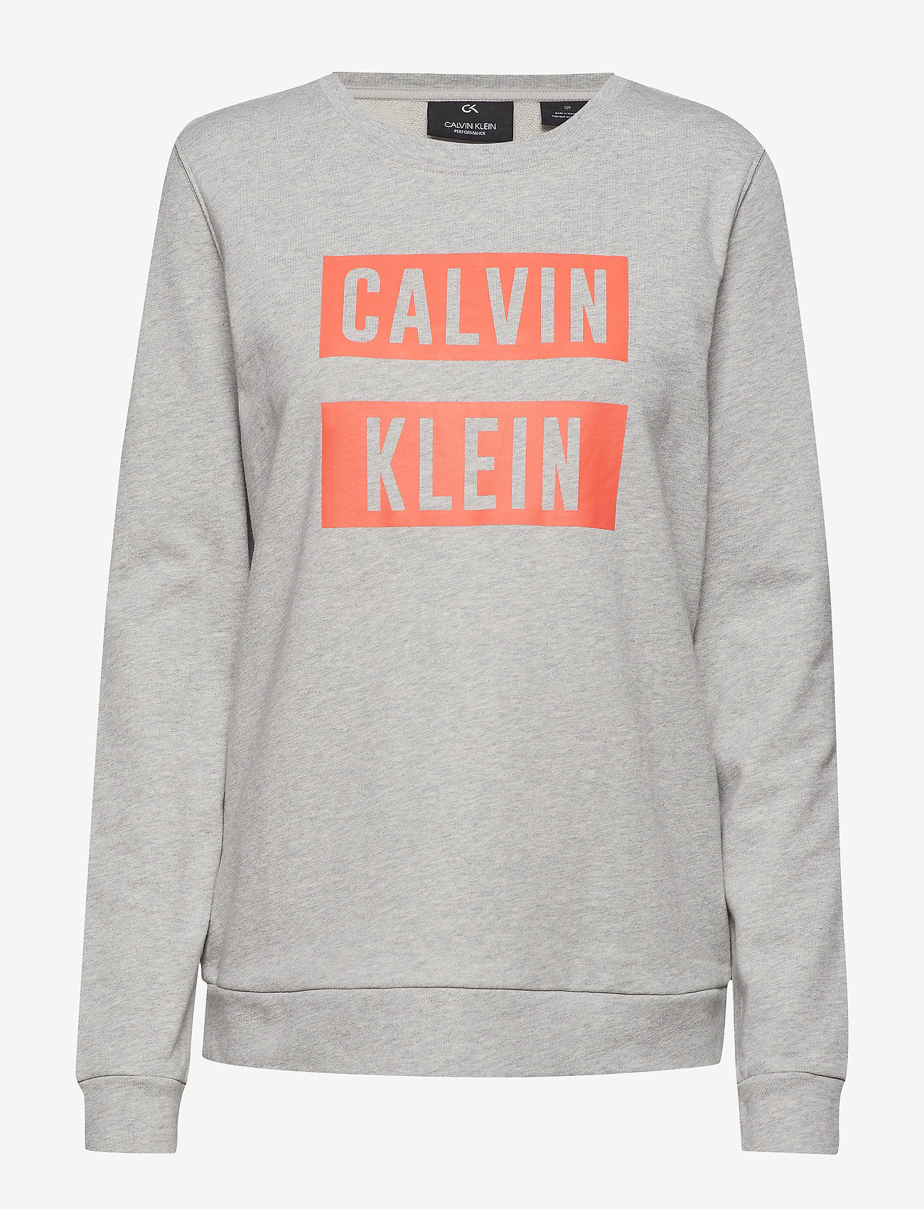 LOGO PULLOVER - LIGHT GREY HEATHER/HOT CORAL