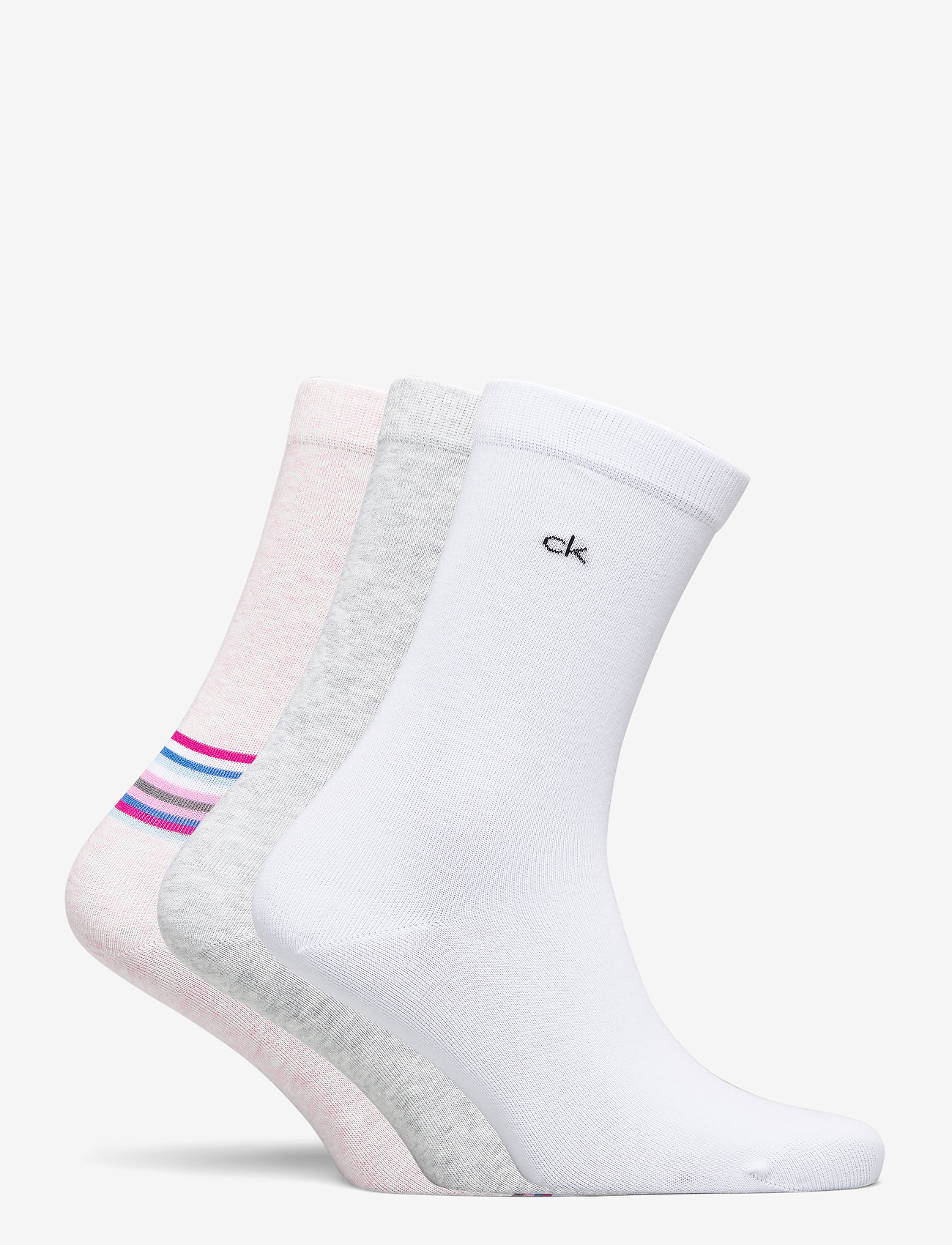 Calvin Klein - CK WOMEN CREW 3P ANKLE STRIPE - pink combo - 1