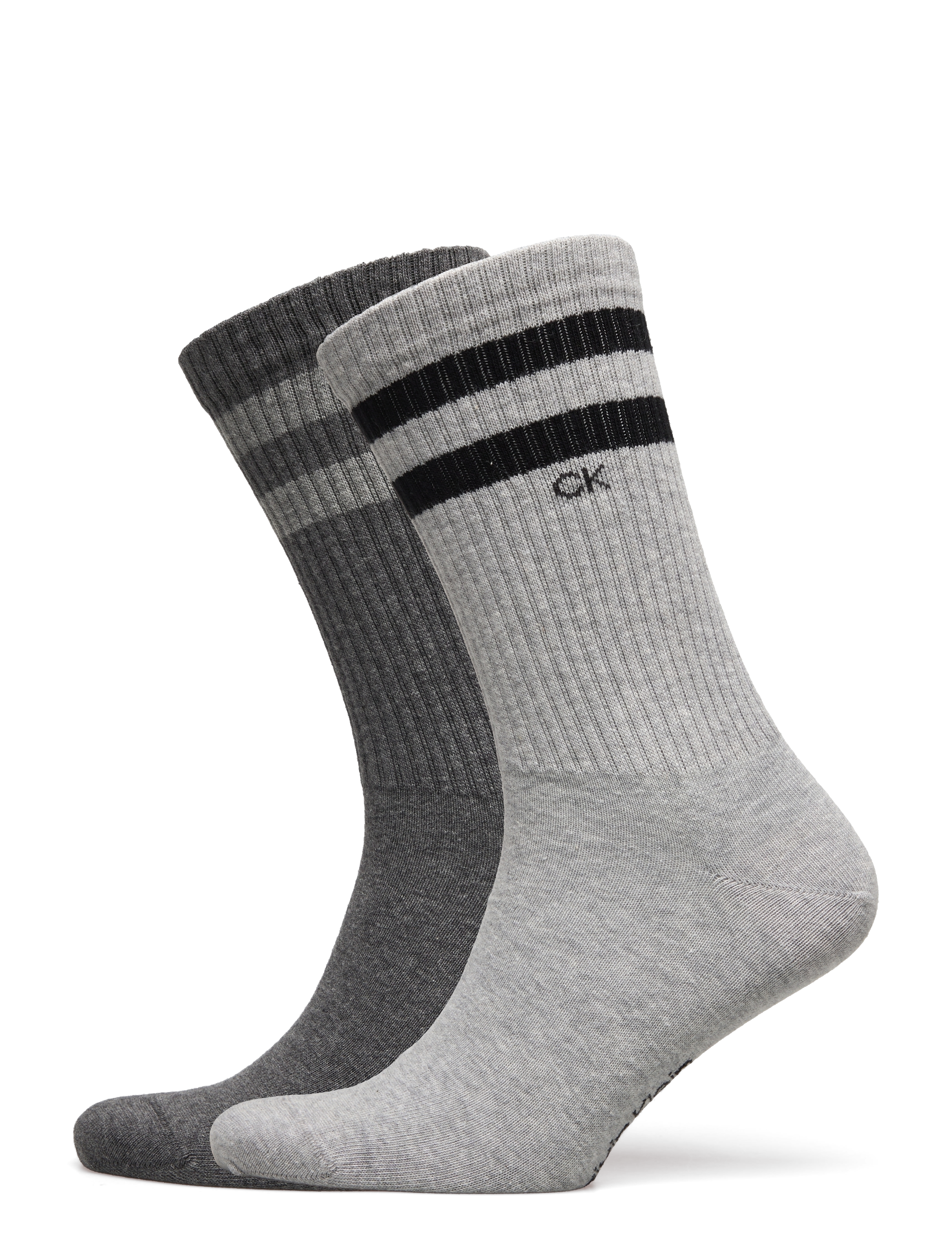 Calvin Klein CK MEN SOCK 2P STRIPES - Undertøj - LIGHT GREY MELANGE / grey