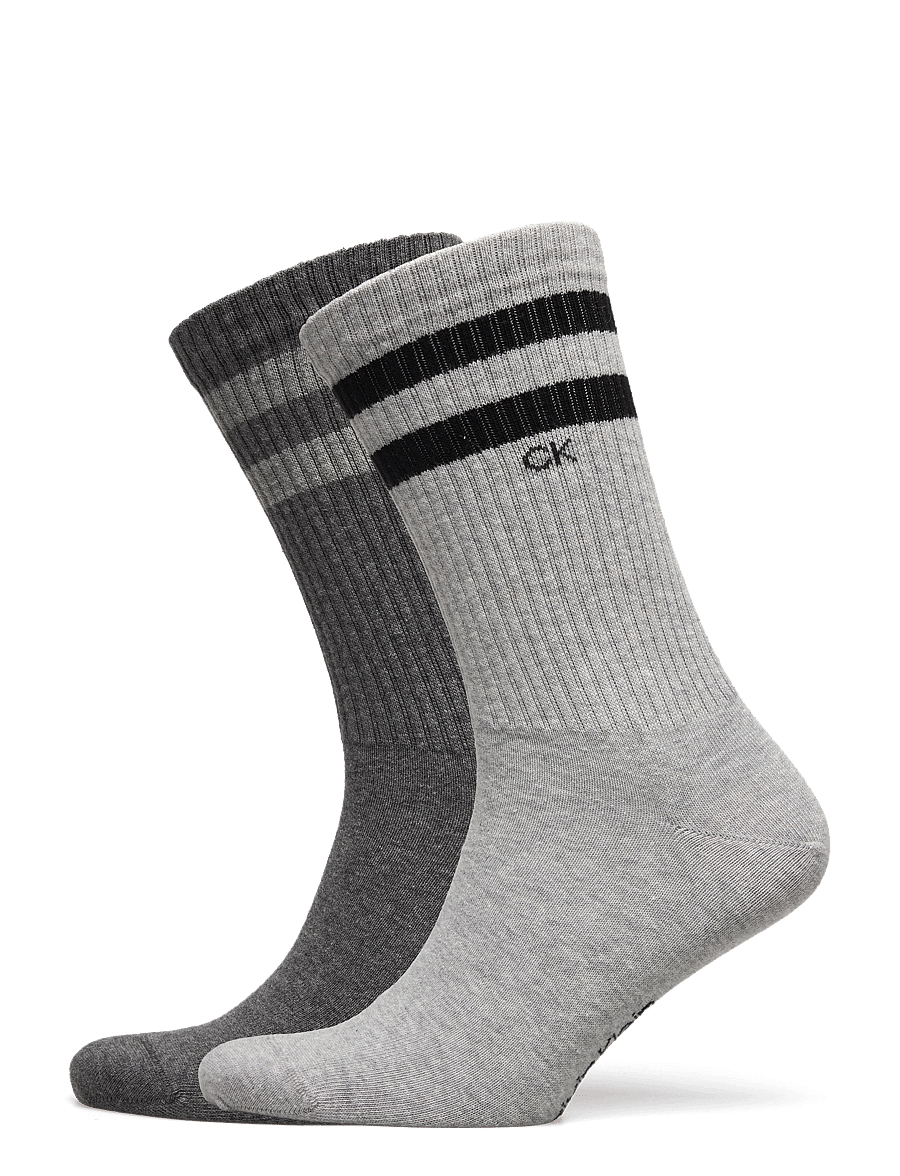 Calvin Klein - CK MEN SOCK 2P STRIPES - sokker - light grey melange - 1