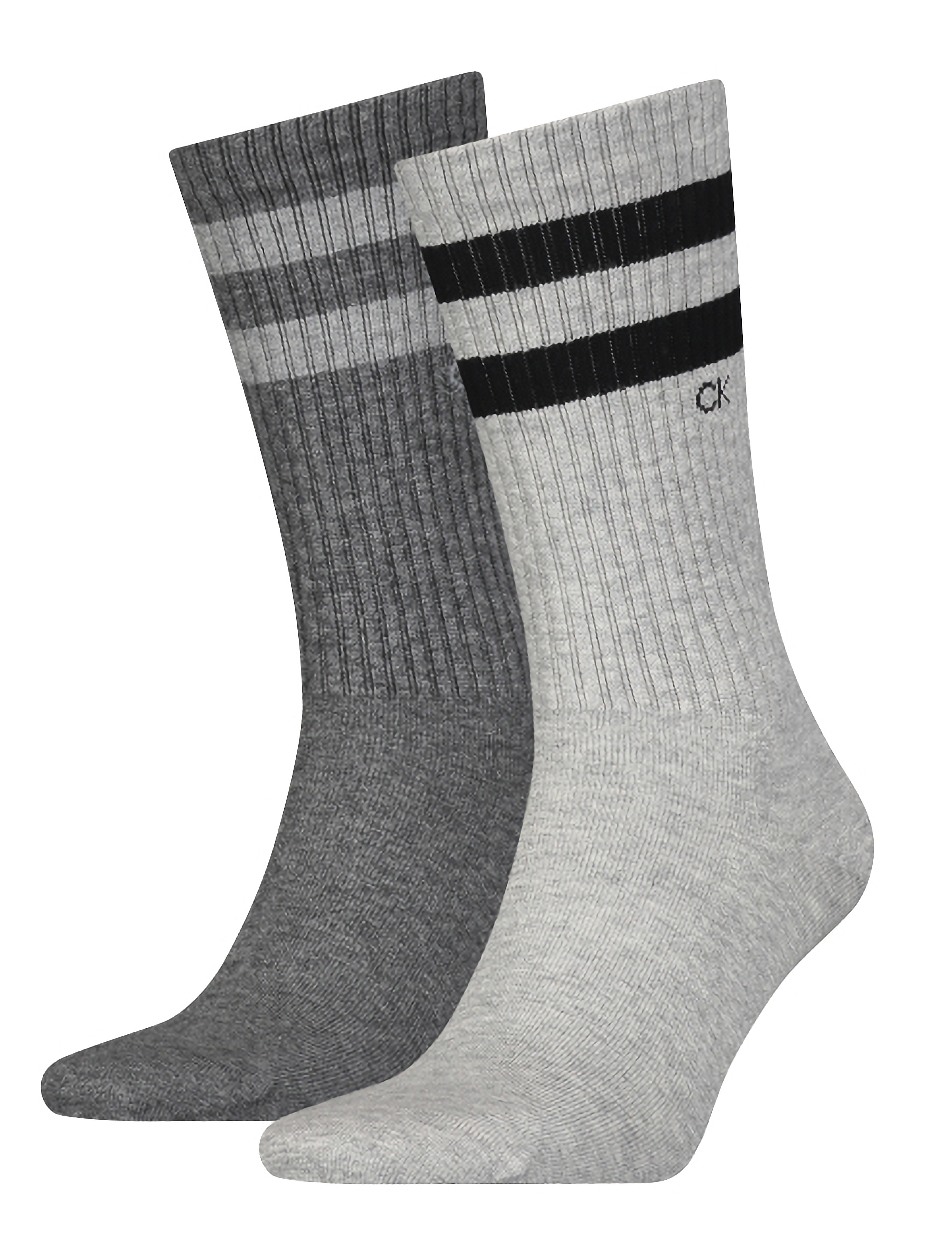 Calvin Klein CK MEN SOCK 2P STRIPES - Underkläder - LIGHT GREY MELANGE / grey