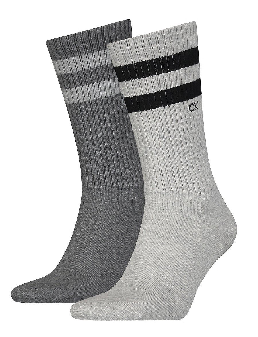 Calvin Klein - CK MEN SOCK 2P STRIPES - sokker - light grey melange - 0