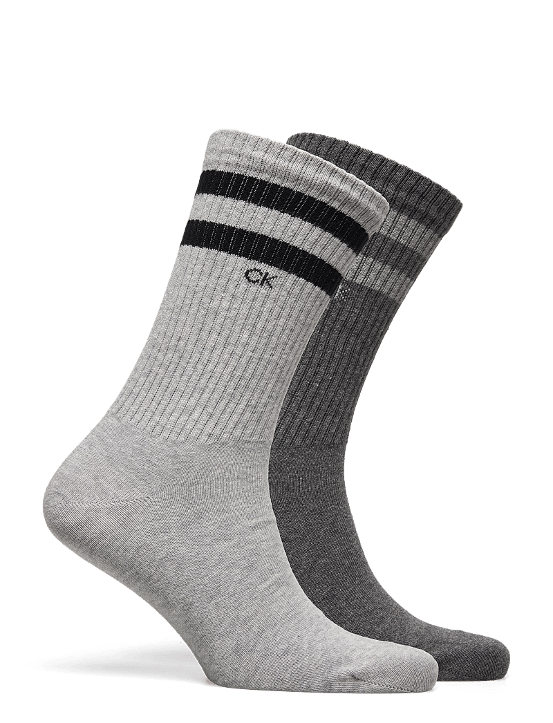 Calvin Klein - CK MEN SOCK 2P STRIPES - sokker - light grey melange - 2