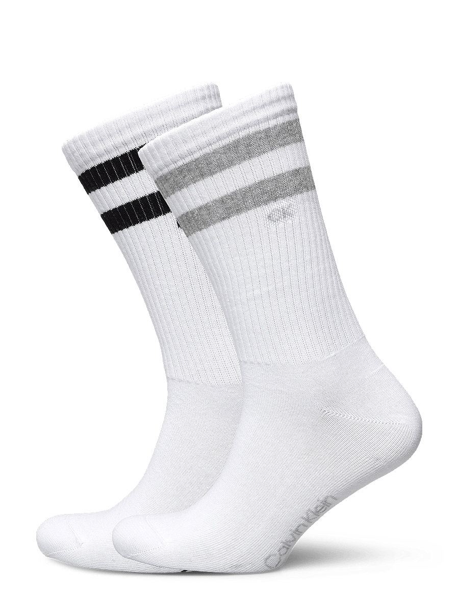 Calvin Klein - CK MEN SOCK 2P STRIPES - crew sokken - white - 1