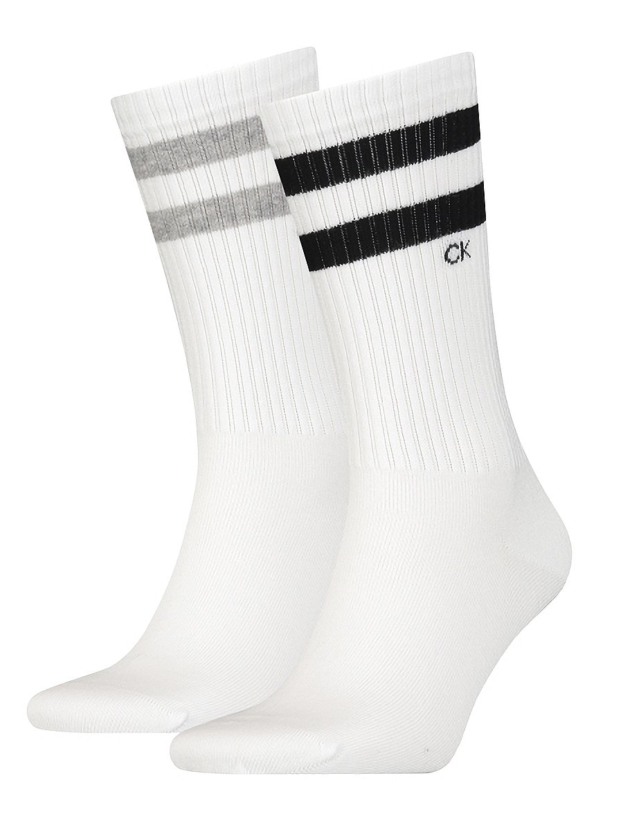 Calvin Klein - CK MEN SOCK 2P STRIPES - crew sokken - white - 0