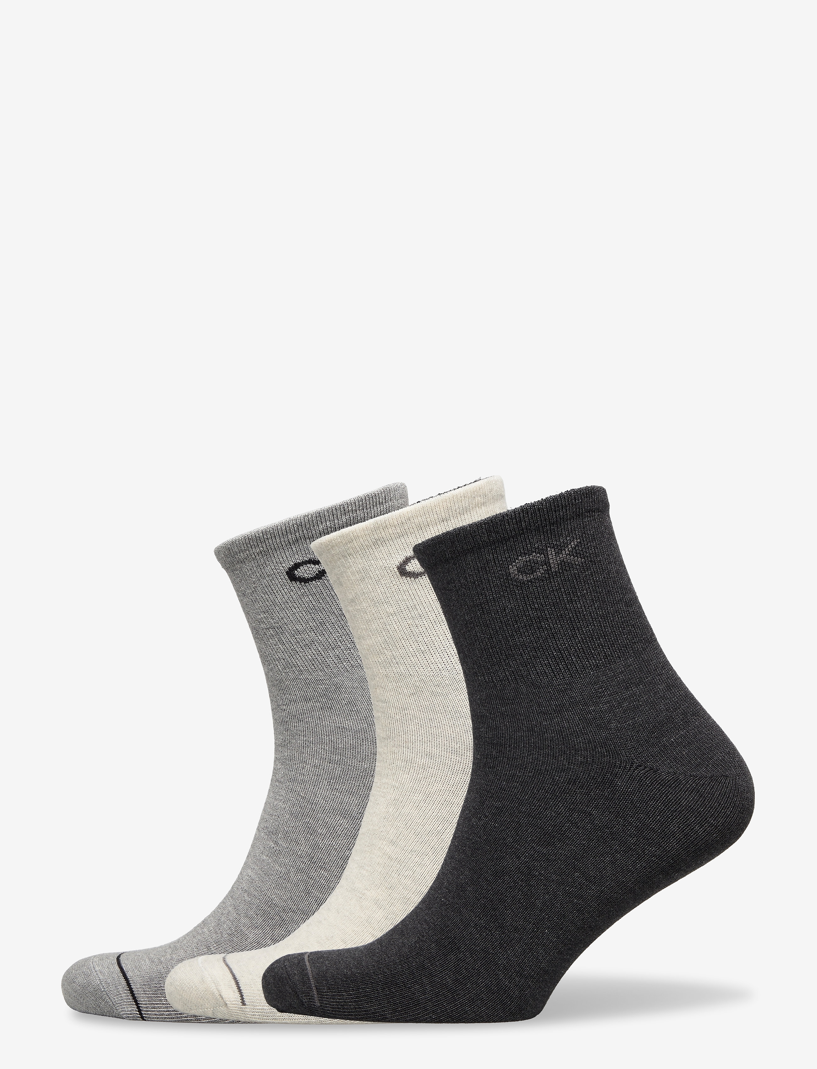 Calvin Klein CK MEN SHORT SOCK 3P - Undertøj - MID GREY MELANGE / grey