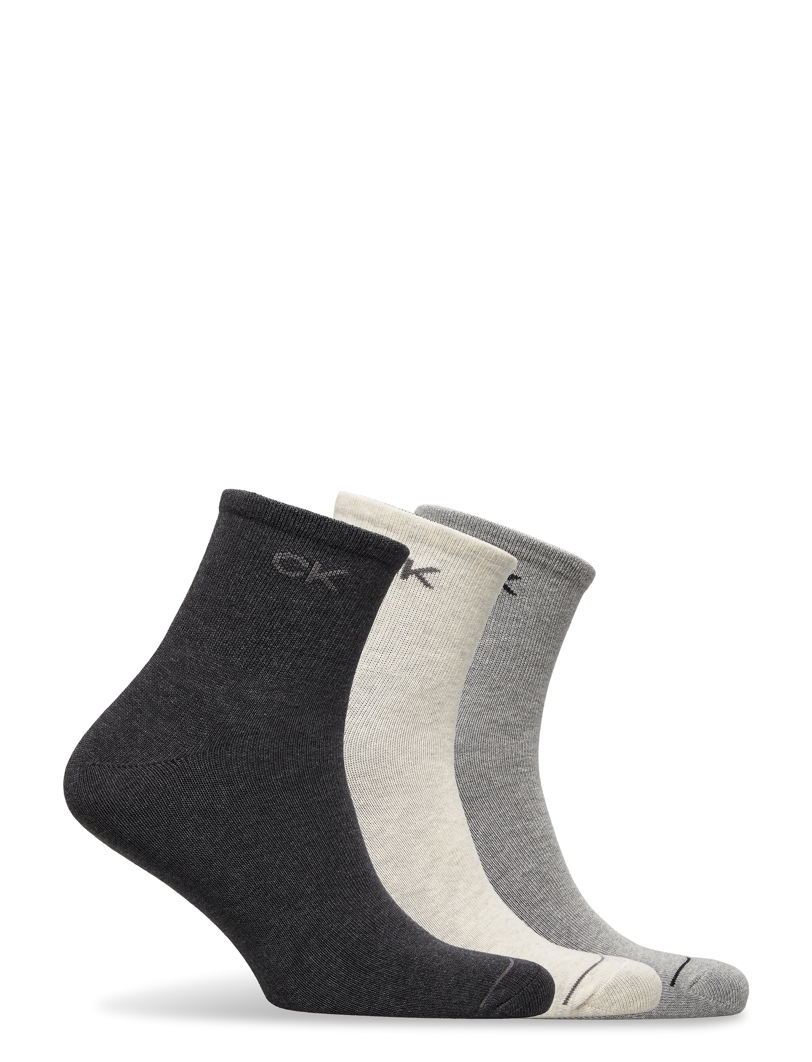 Calvin Klein - CK MEN SHORT SOCK 3P - klassikalised sokid - mid grey melange - 2