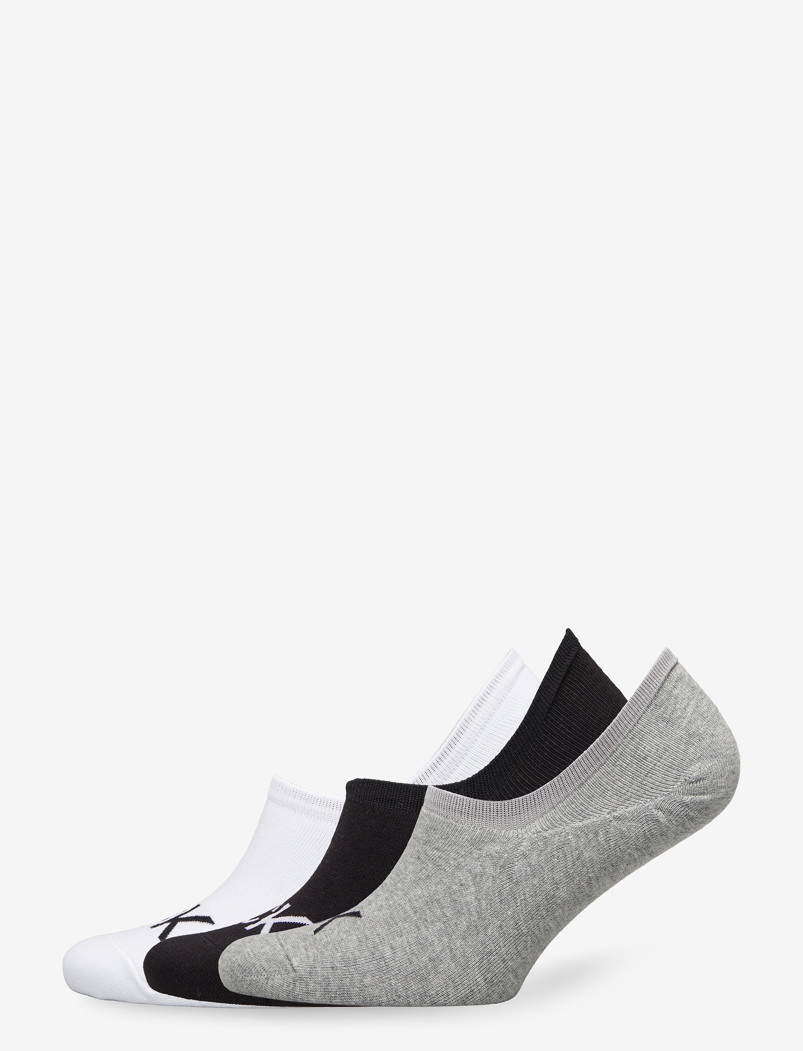 CK MEN FOOTIE HIGH CUT 3P LOGO - MID GREY MELANGE