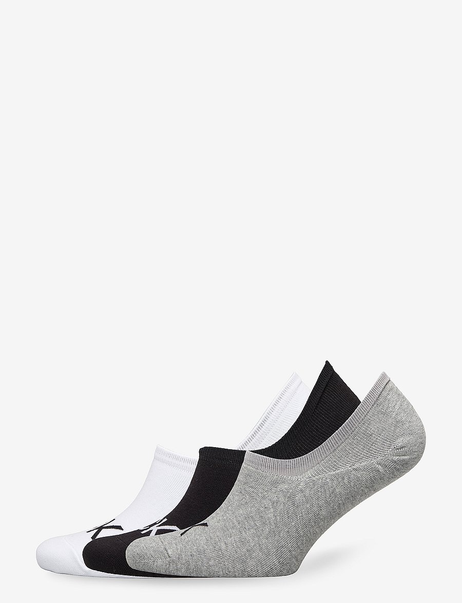 Calvin Klein - CK MEN FOOTIE HIGH CUT 3P LOGO - mid grey melange - 0